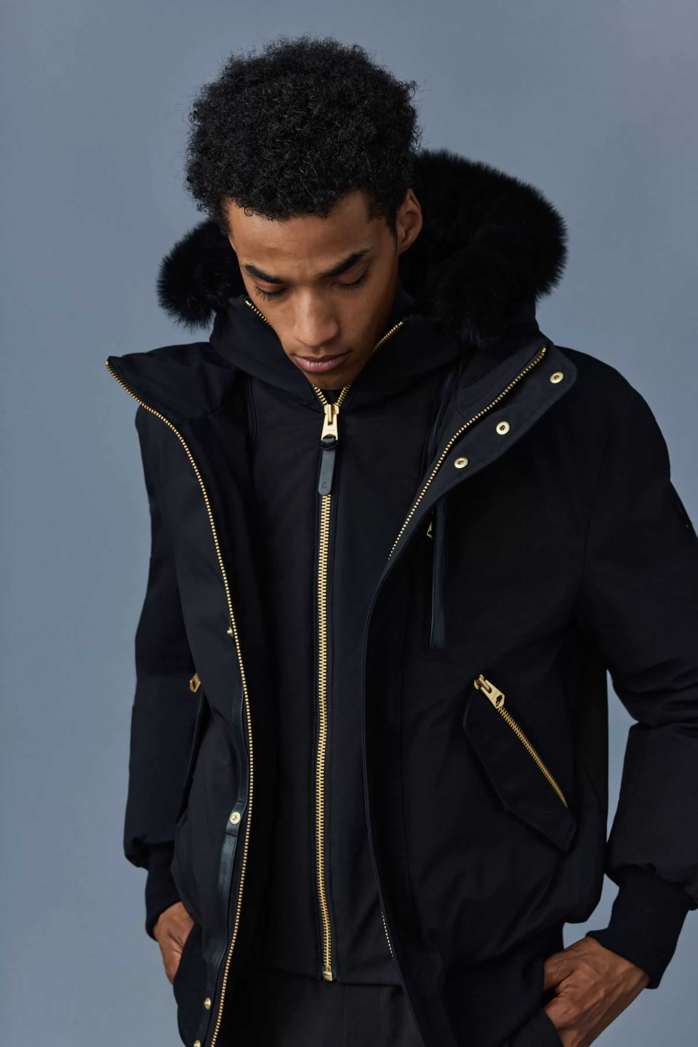 Dixon, 2-in-1 Nordic Tech Down Bomber With Blue Fox Fur For Men | ® US | Mackage Cheap
