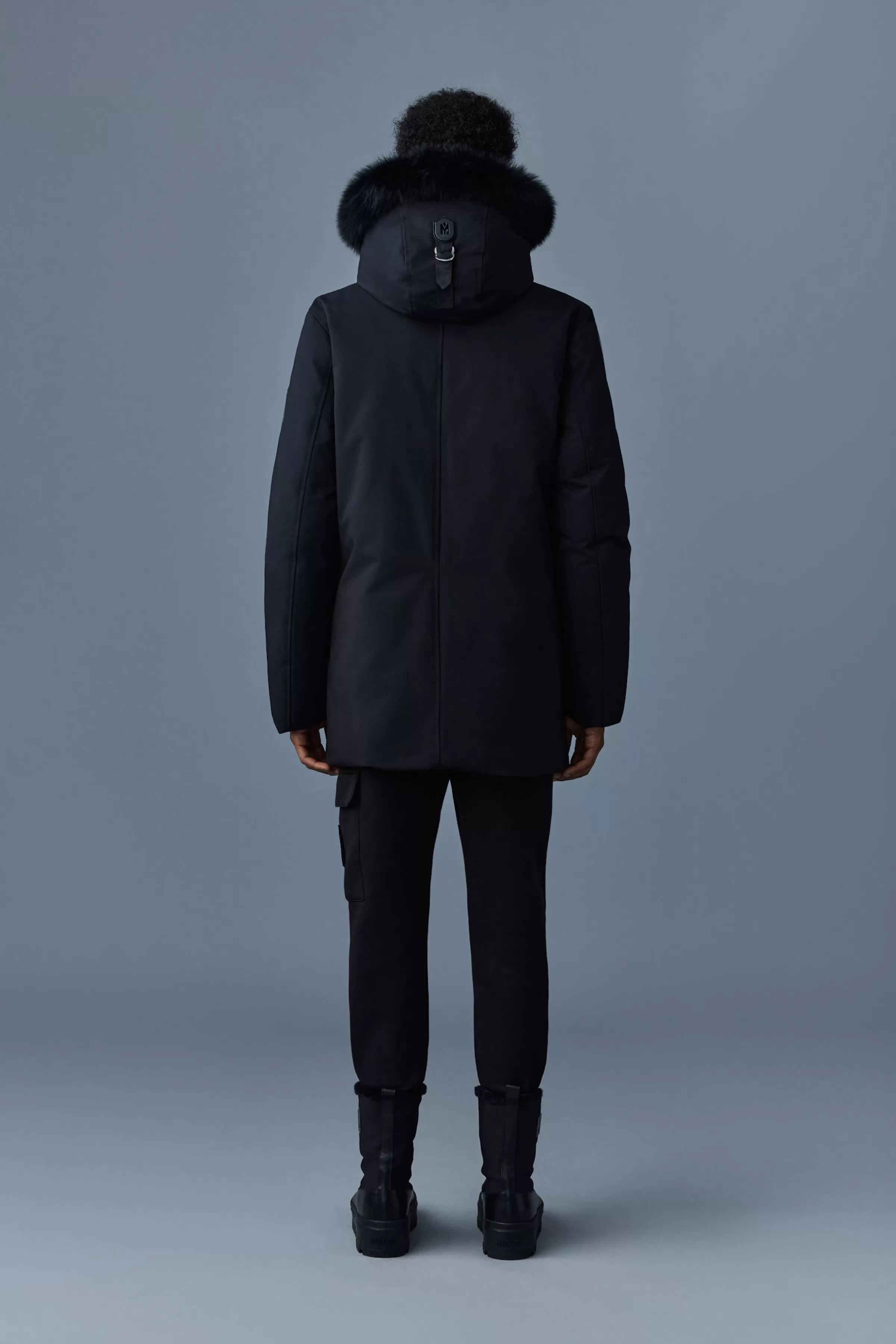 Edward, 2-in-1 Down Parka With Hooded Bib And Blue Fox Fur For Men | ® US | Mackage Online