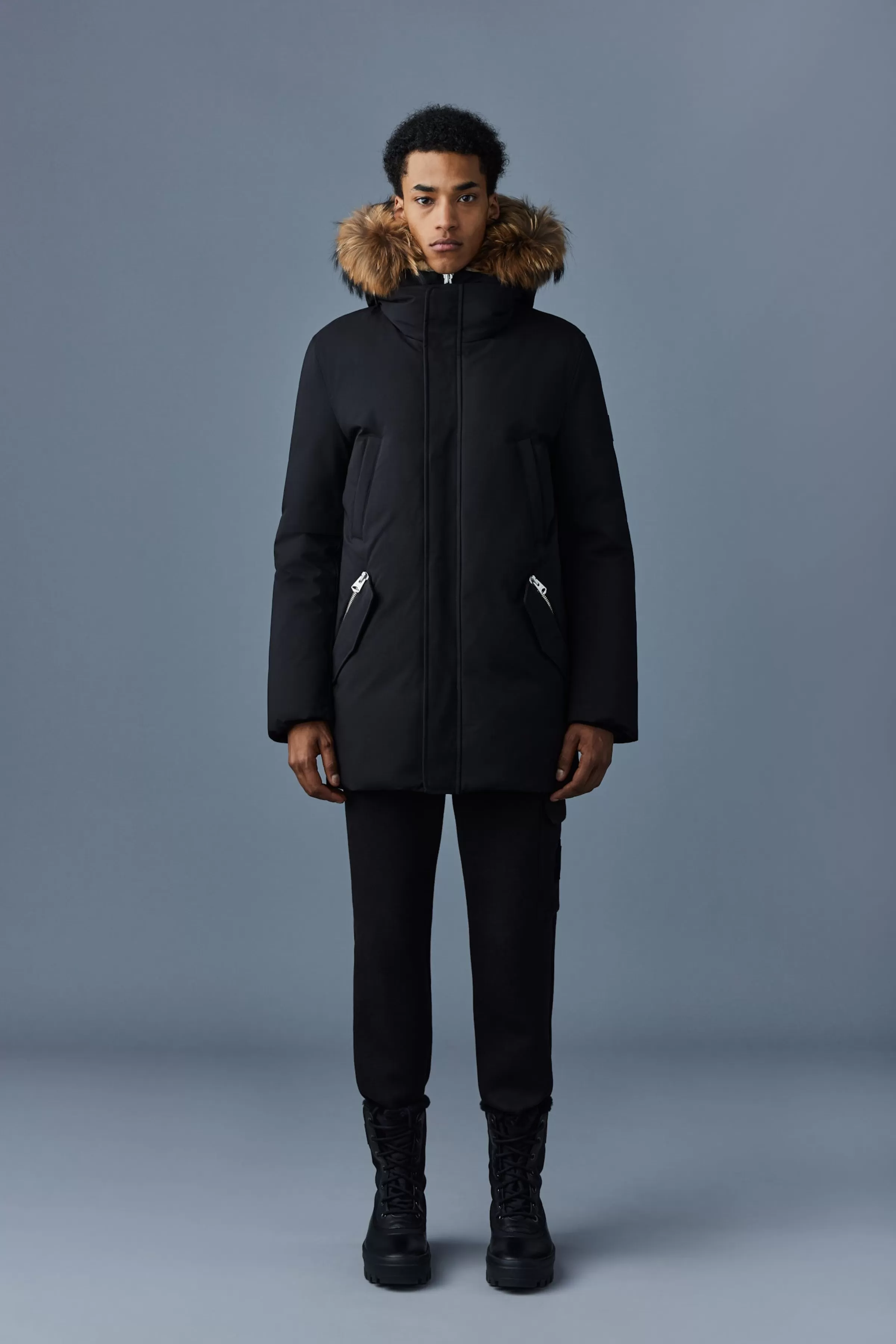 Edward, 2-in-1 Down Parka With Hooded Bib And Natural Fur For Men | ® US | Mackage Store