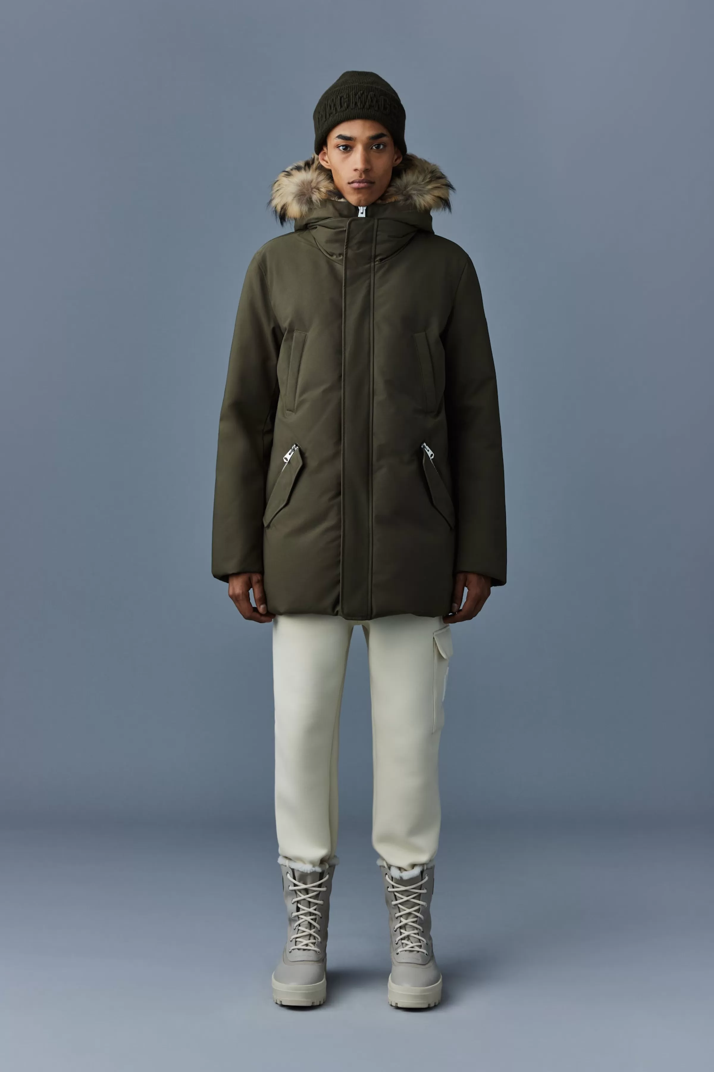 Edward, 2-in-1 Down Parka With Hooded Bib And Natural Fur For Men | ® US | Mackage Store