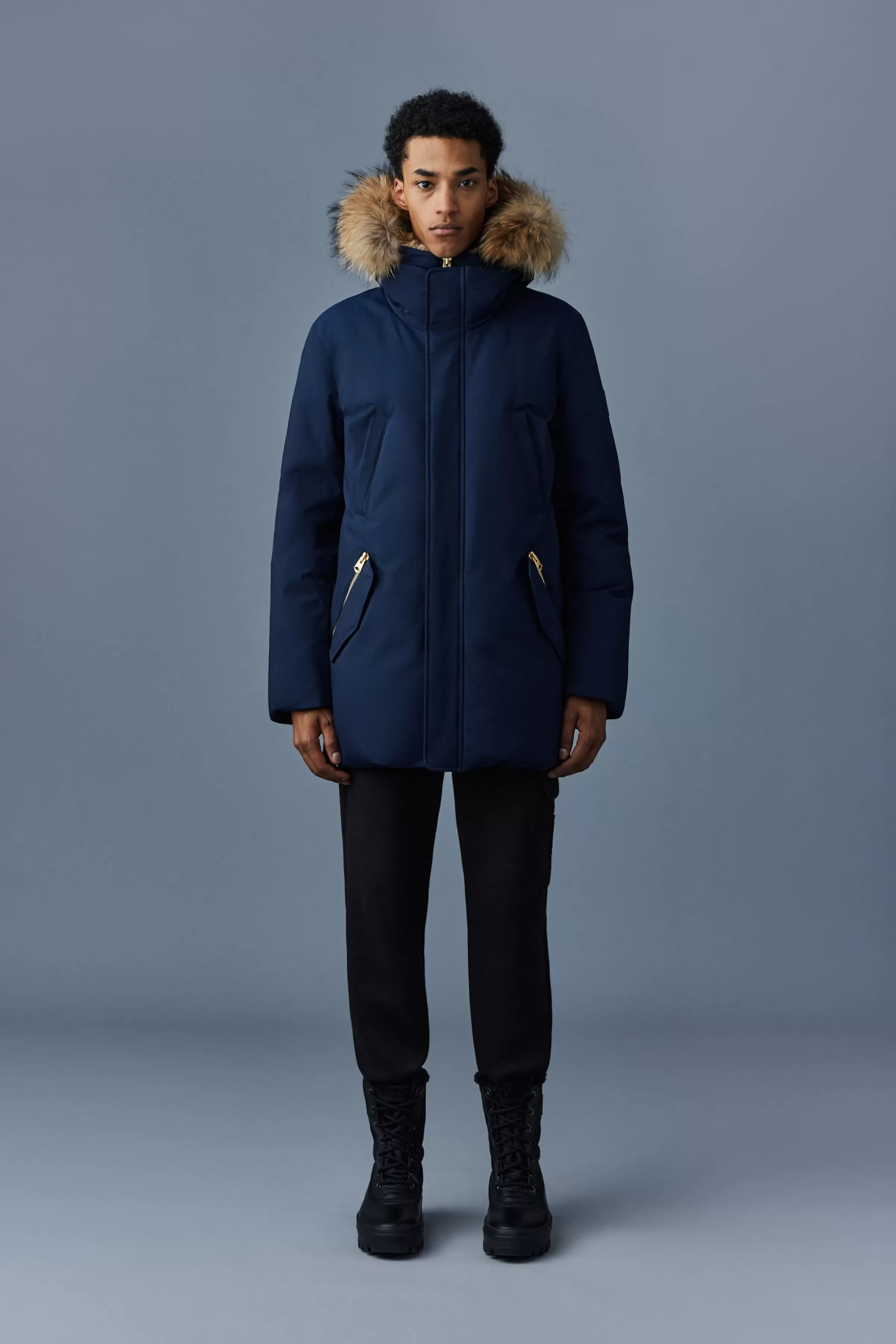 Edward, 2-in-1 Down Parka With Hooded Bib And Natural Fur For Men | ® US | Mackage Store
