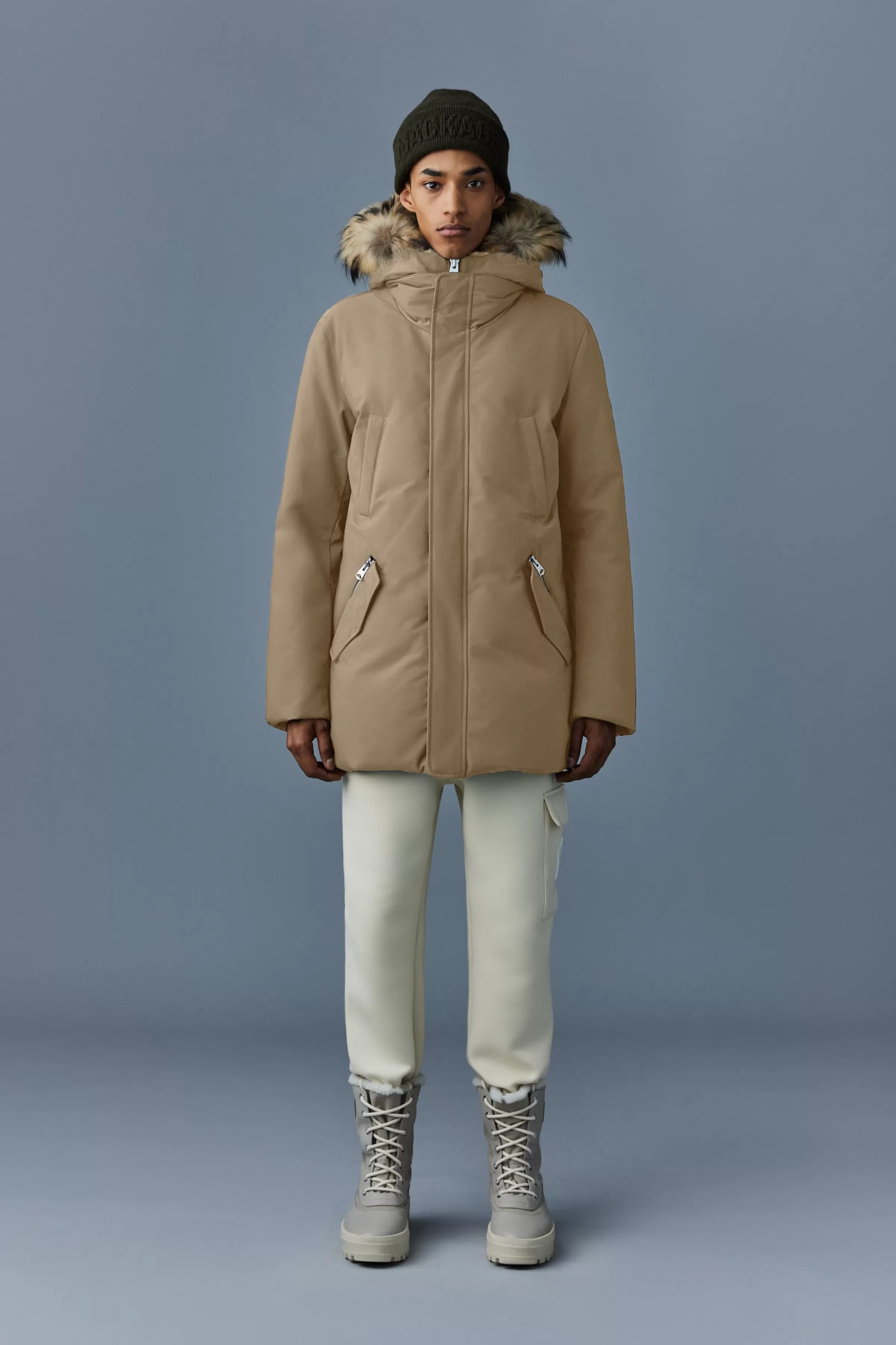 Edward, 2-in-1 Down Parka With Hooded Bib And Natural Fur For Men | ® US | Mackage Store