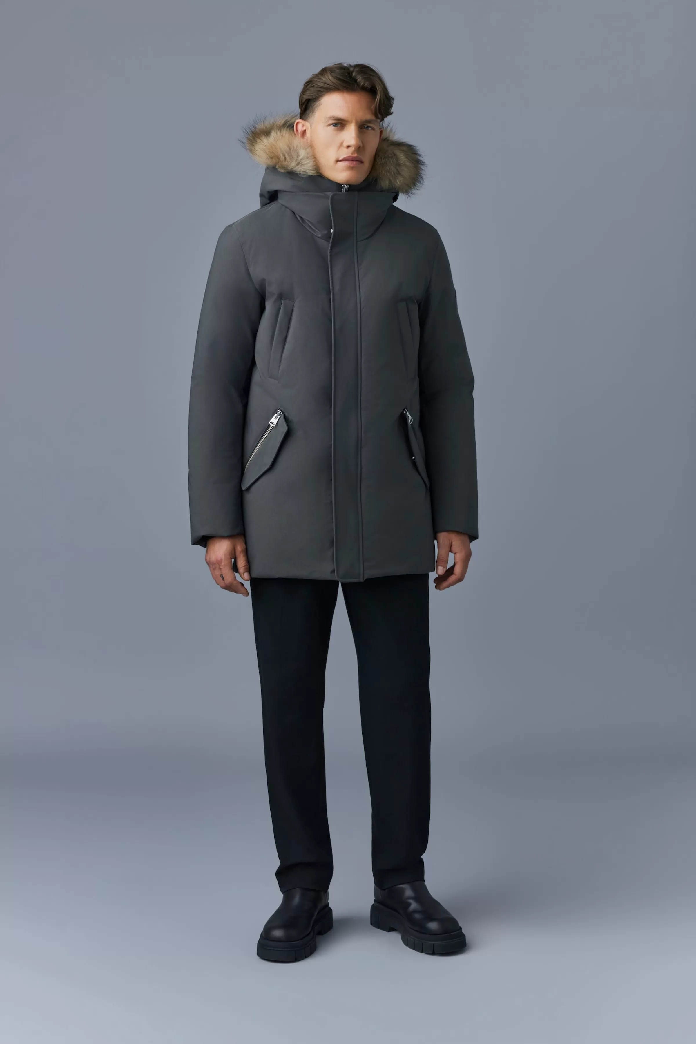 Edward, 2-in-1 Down Parka With Hooded Bib And Natural Fur For Men | ® US | Mackage Store