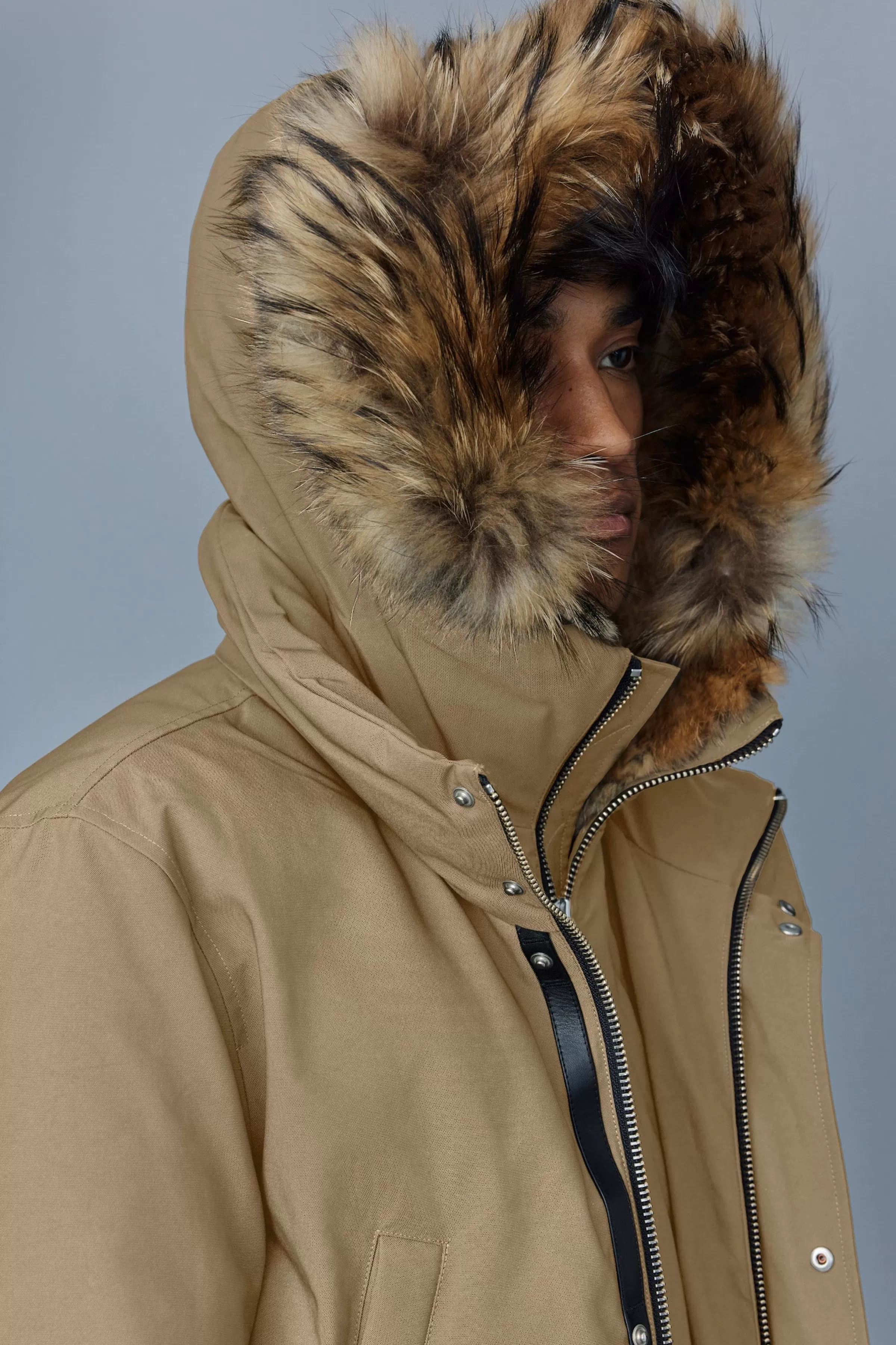 Edward, 2-in-1 Down Parka With Hooded Bib And Natural Fur For Men | ® US | Mackage Store