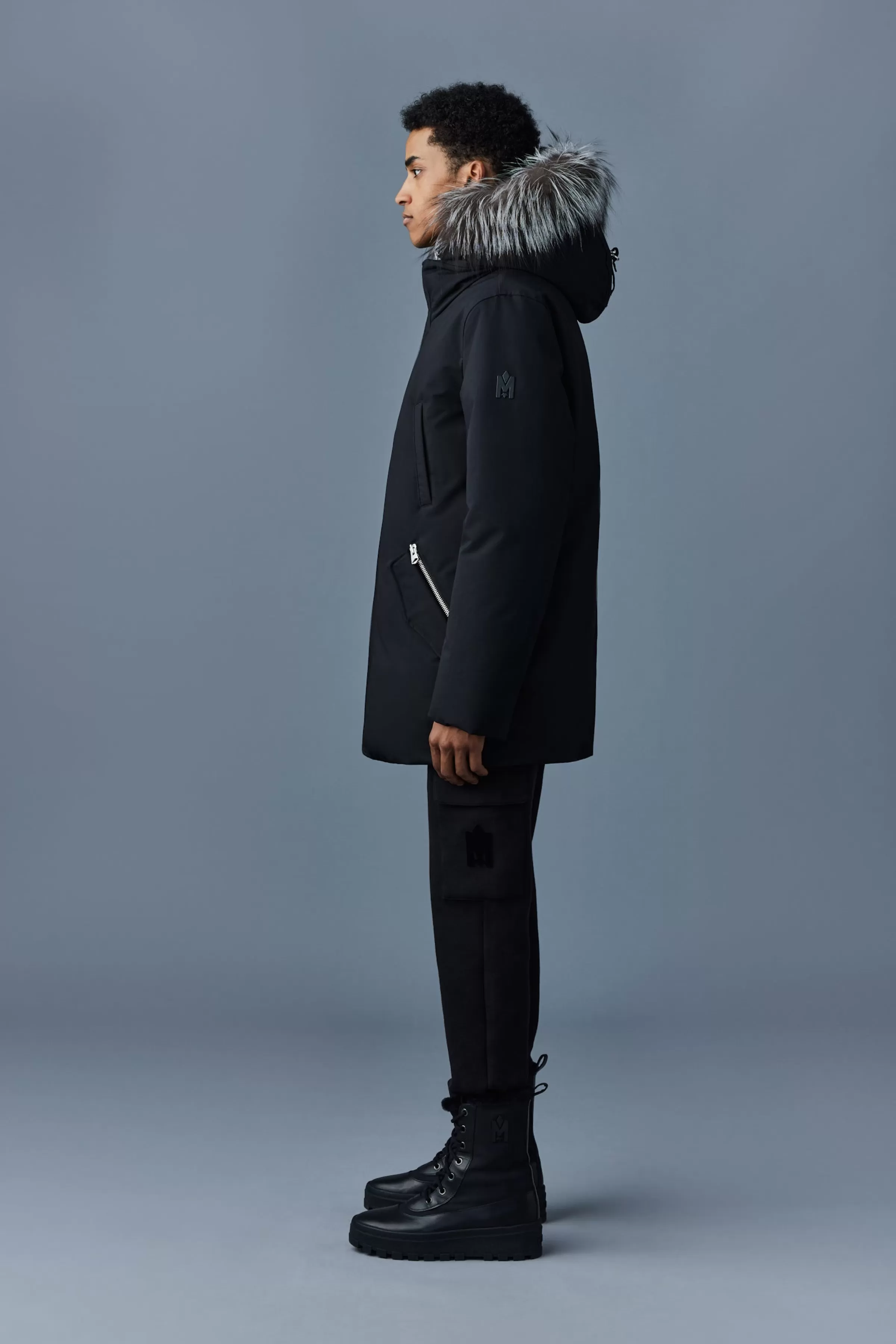 Edward, 2-in-1 Down Parka With Hooded Bib And Silver Fox Fur For Men | ® US | Mackage Online
