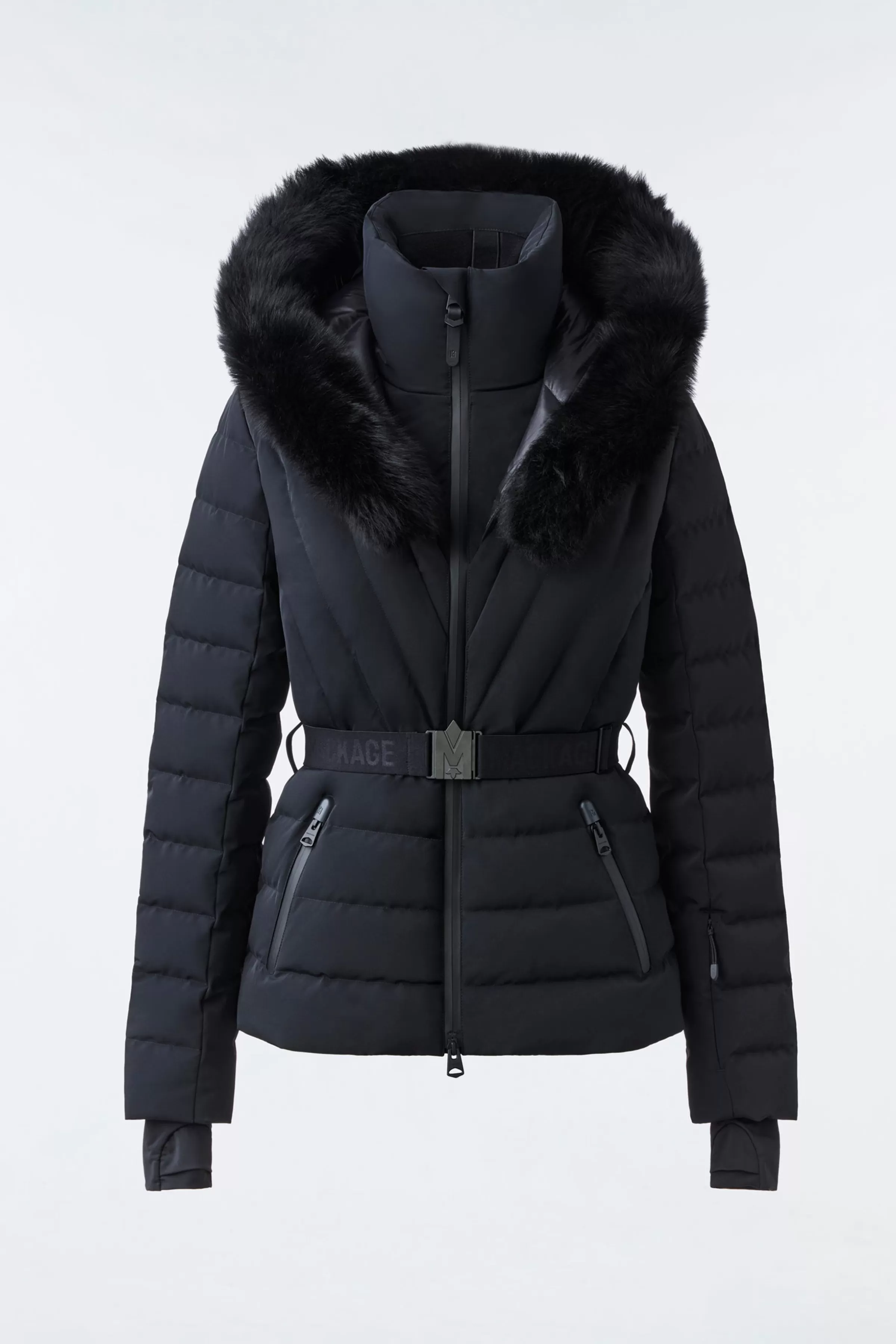 Elita, Down Ski Jacket With Removable Blue Fox Fur Trim For Ladies | ® US | Mackage Online