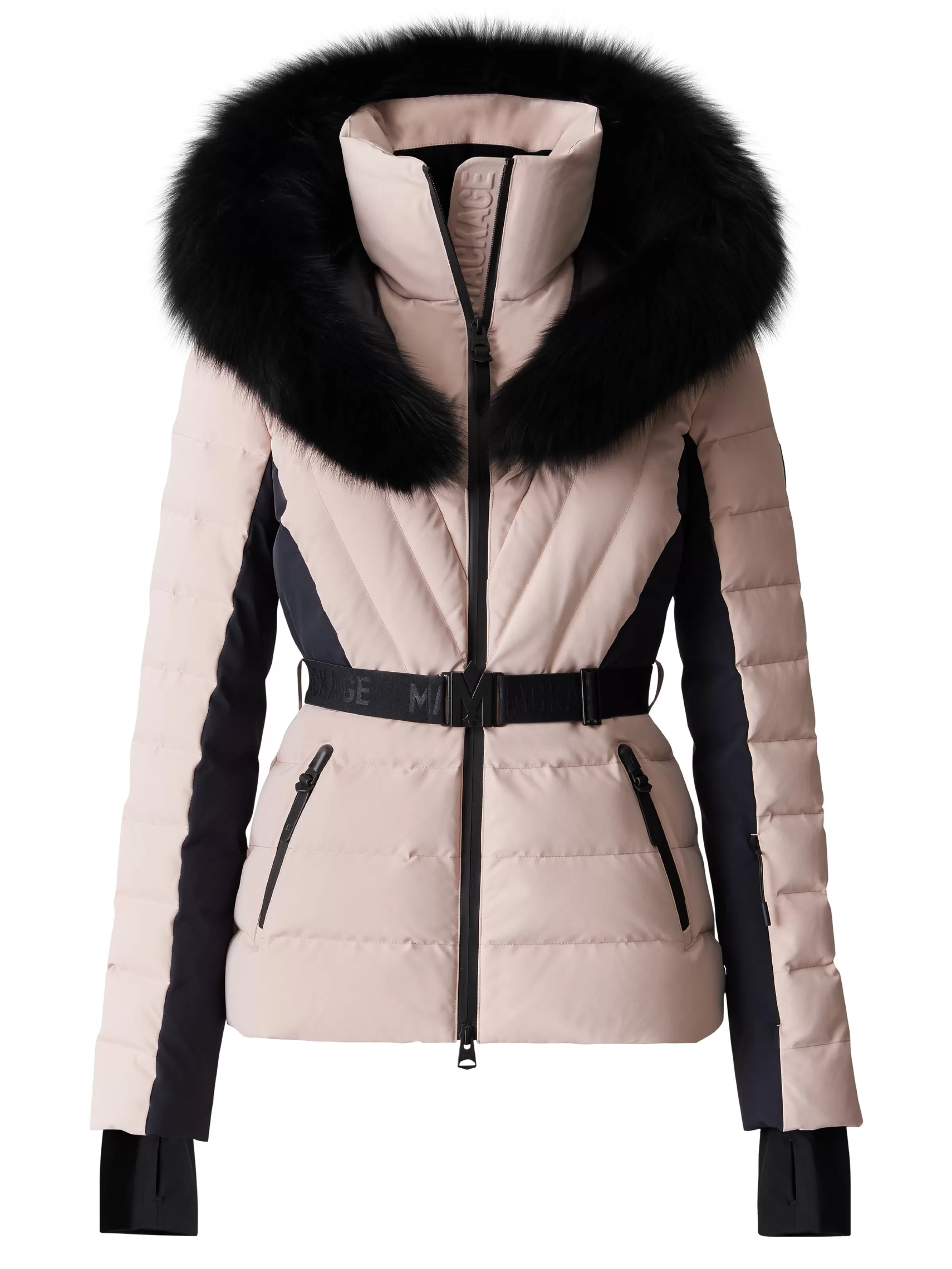 Elita, Down Ski Jacket With Removable Blue Fox Fur Trim For Ladies | ® US | Mackage Online