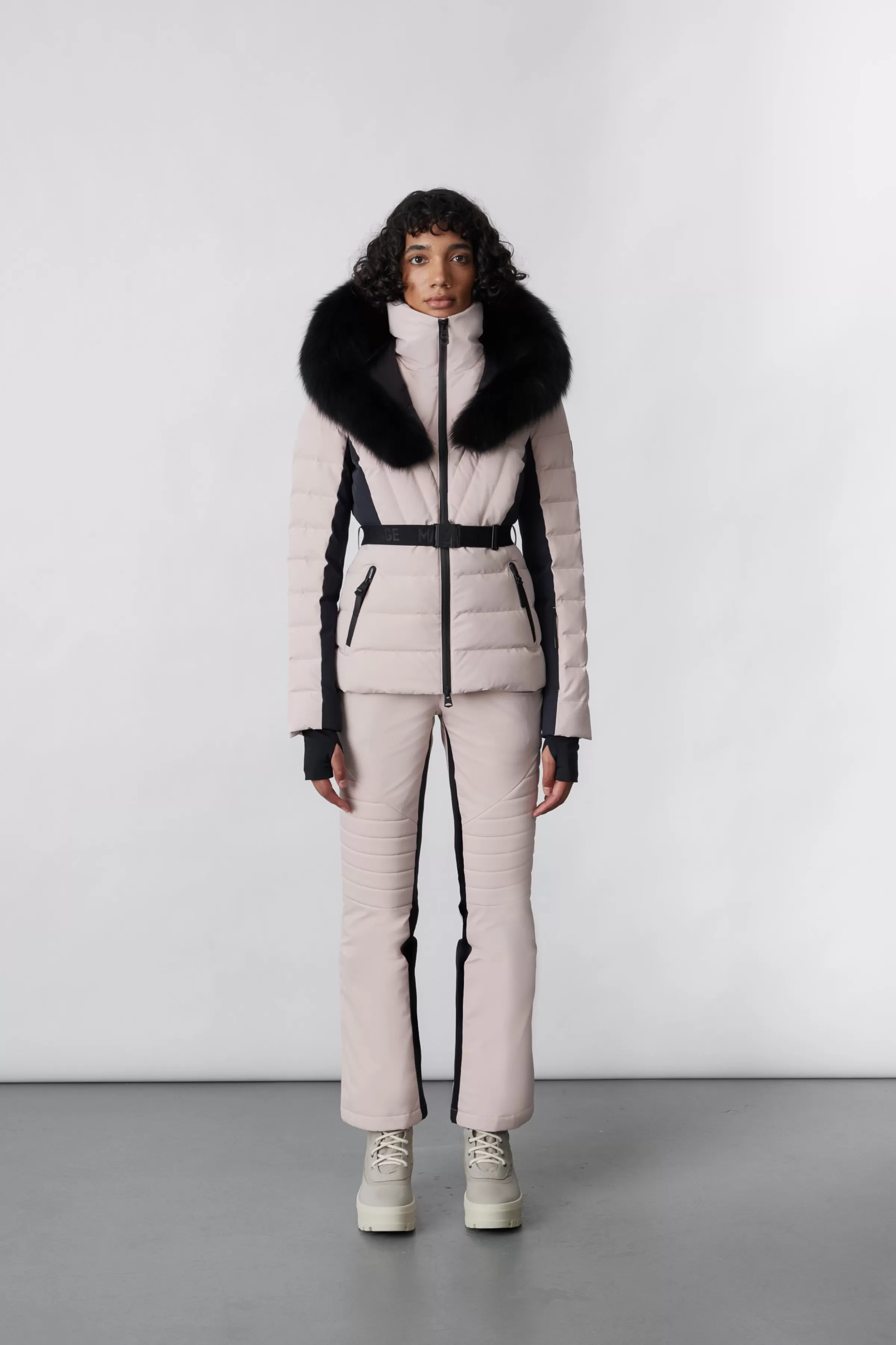 Elita, Down Ski Jacket With Removable Blue Fox Fur Trim For Ladies | ® US | Mackage Online