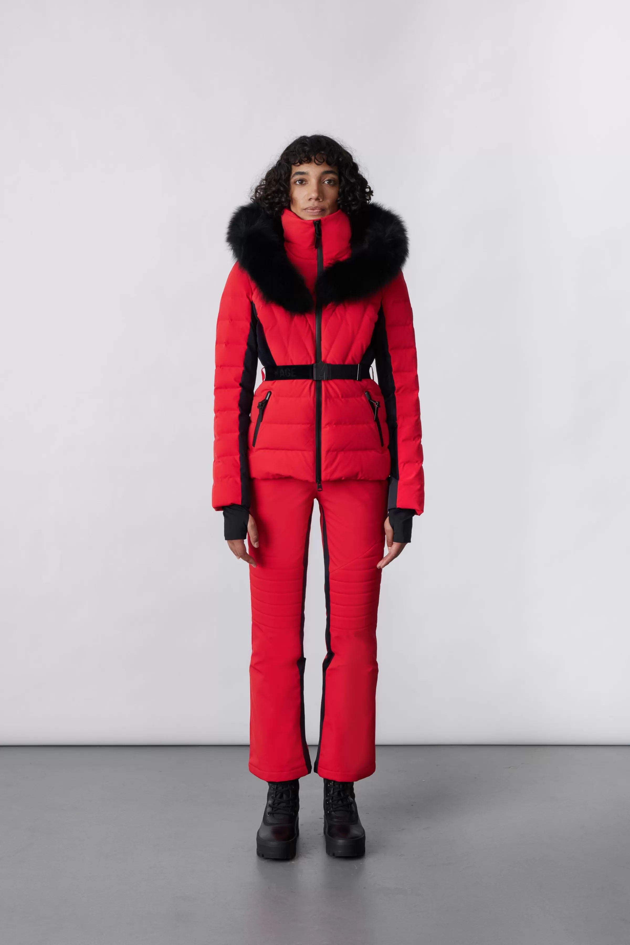 Elita, Down Ski Jacket With Removable Blue Fox Fur Trim For Ladies | ® US | Mackage Online