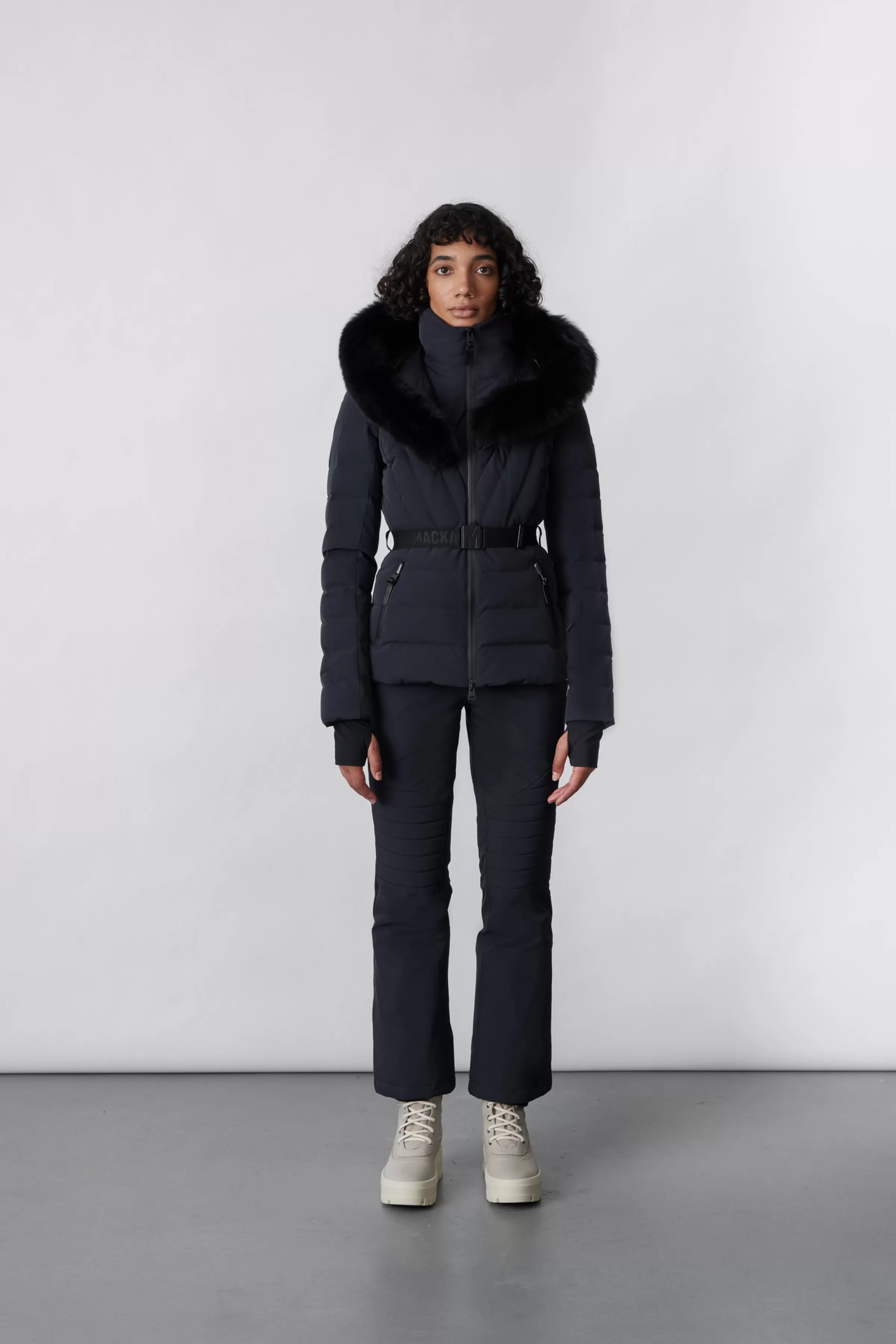 Elita, Down Ski Jacket With Removable Blue Fox Fur Trim For Ladies | ® US | Mackage Online