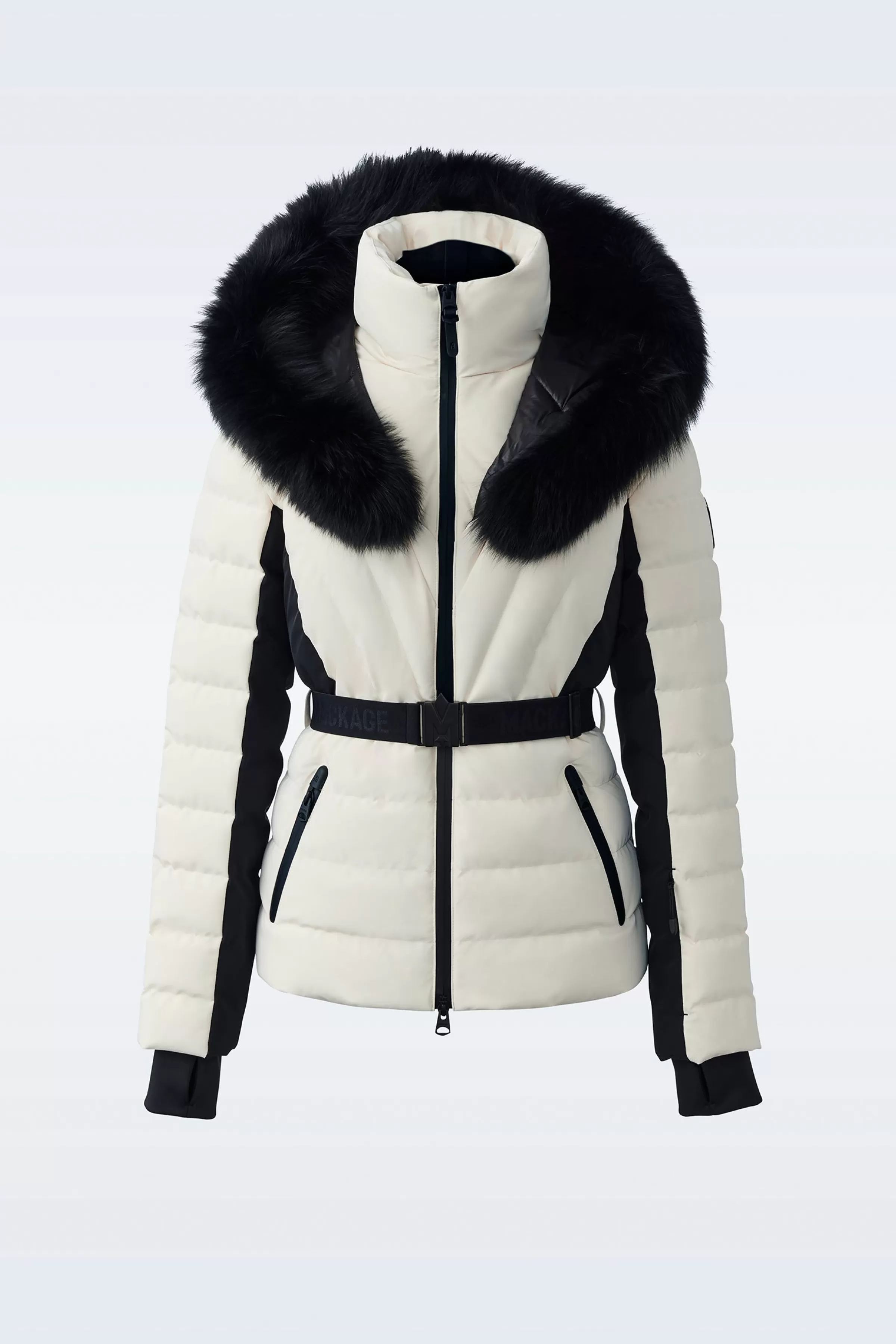 Elita, Down Ski Jacket With Removable Blue Fox Fur Trim For Ladies | ® US | Mackage Online