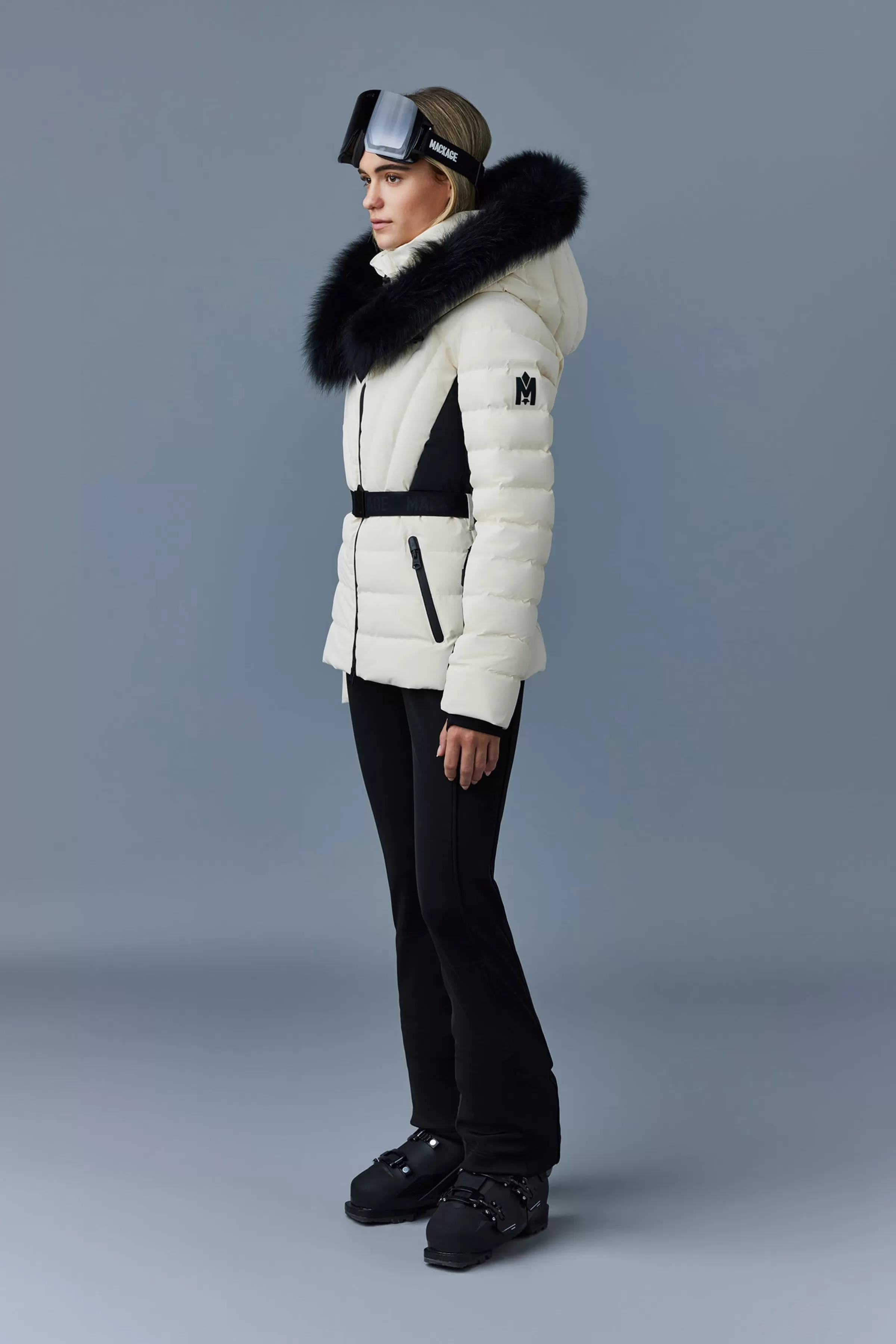 Elita, Down Ski Jacket With Removable Blue Fox Fur Trim For Ladies | ® US | Mackage Online