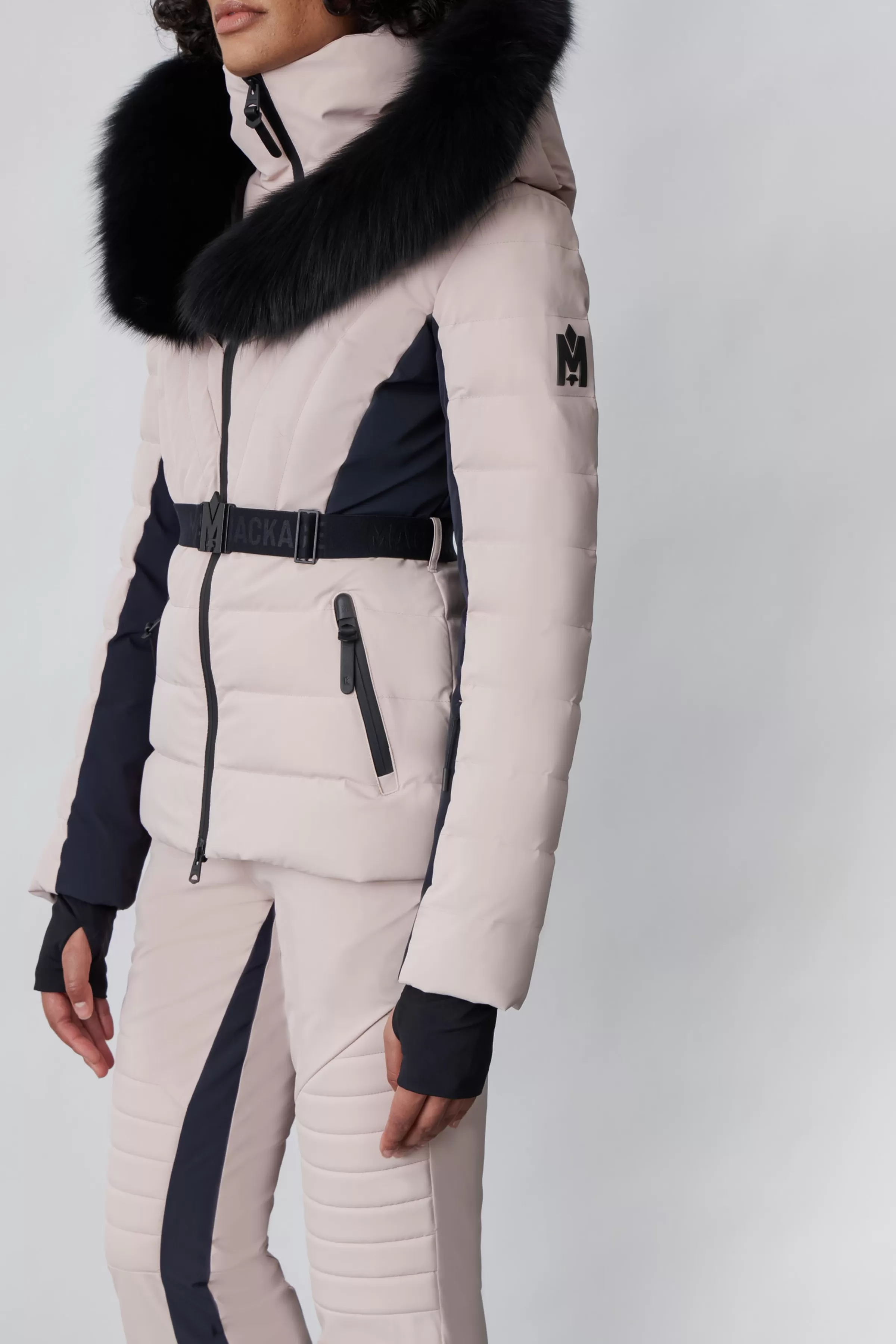 Elita, Down Ski Jacket With Removable Blue Fox Fur Trim For Ladies | ® US | Mackage Online