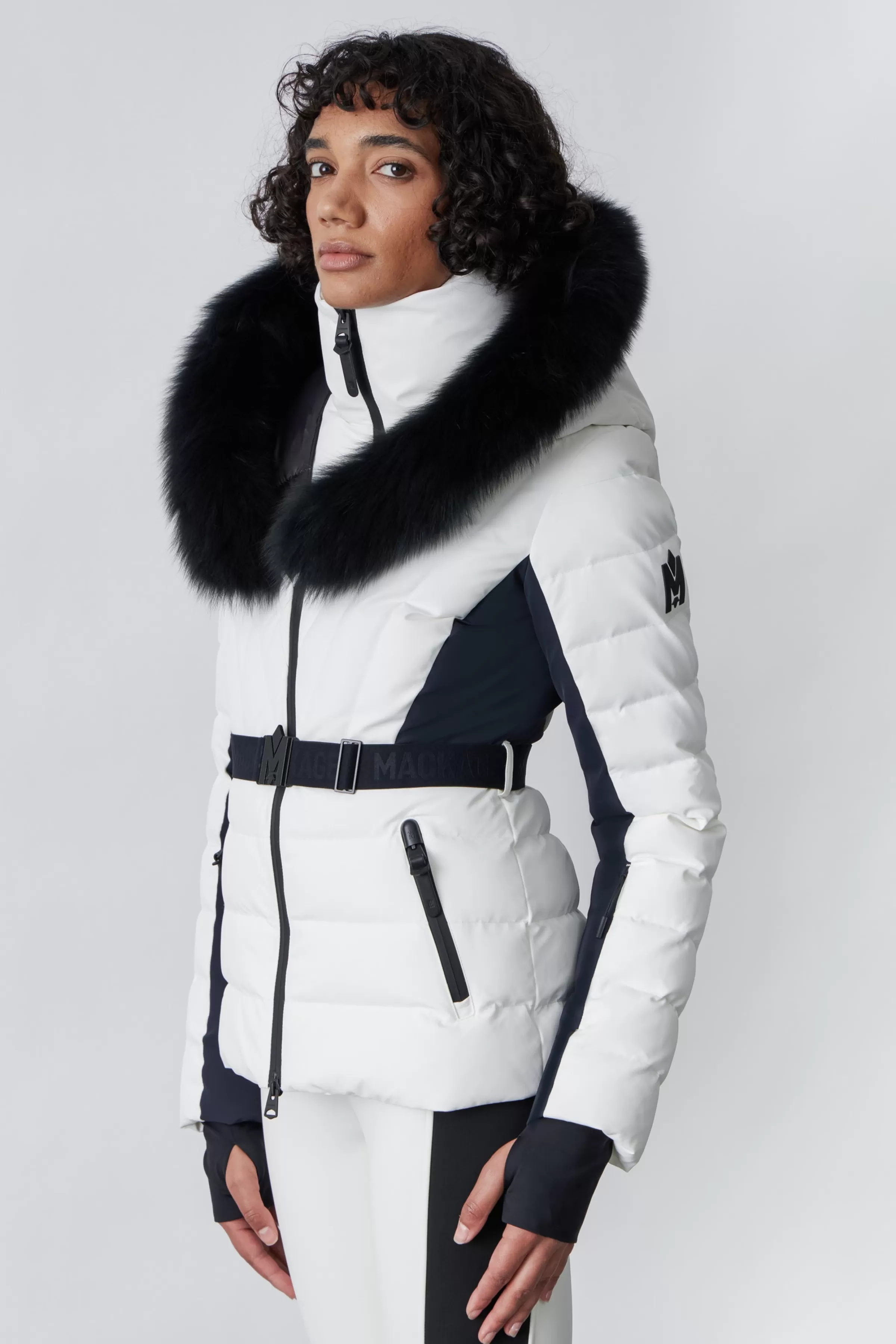 Elita, Down Ski Jacket With Removable Blue Fox Fur Trim For Ladies | ® US | Mackage Online