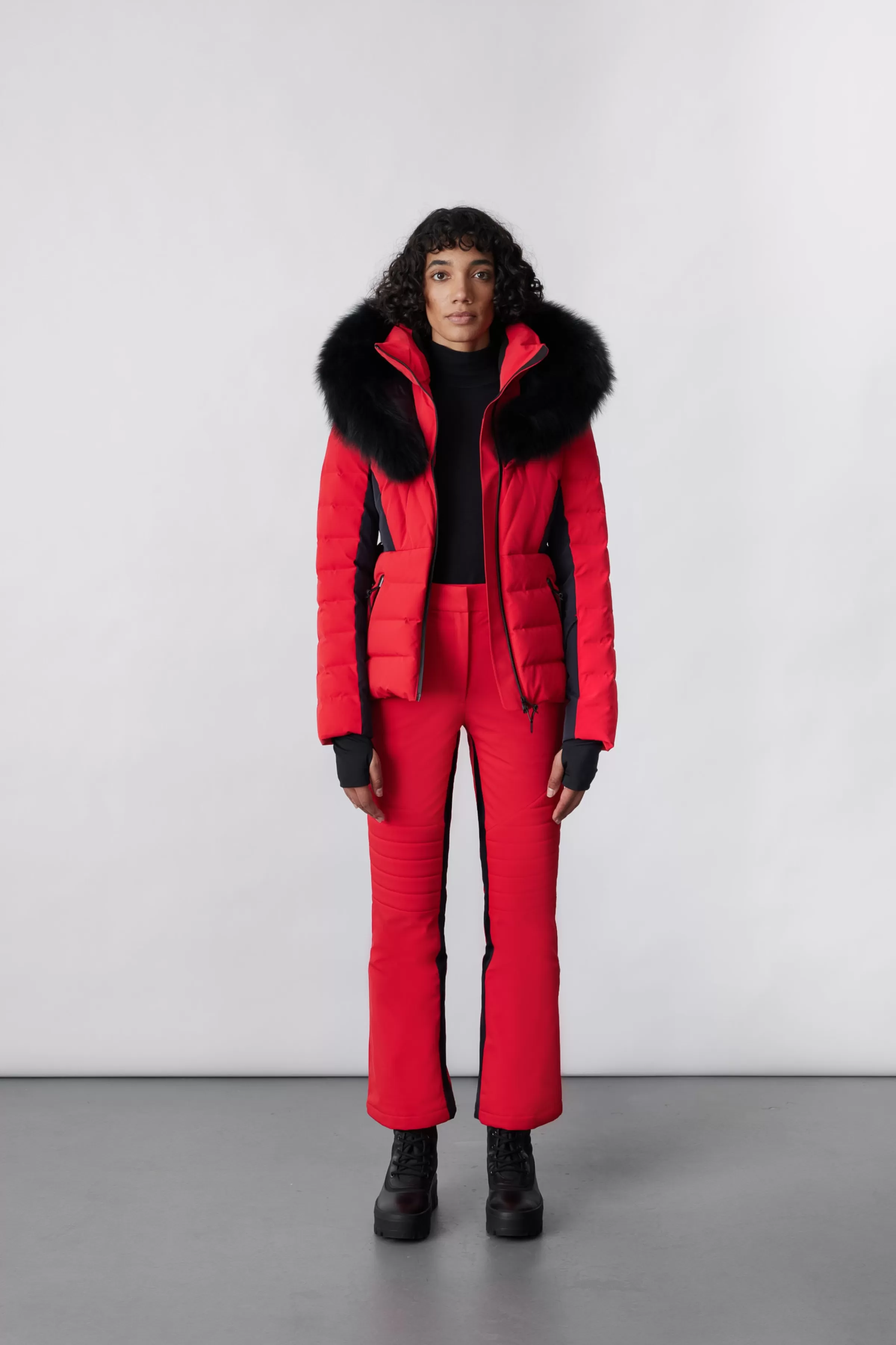 Elita, Down Ski Jacket With Removable Blue Fox Fur Trim For Ladies | ® US | Mackage Online