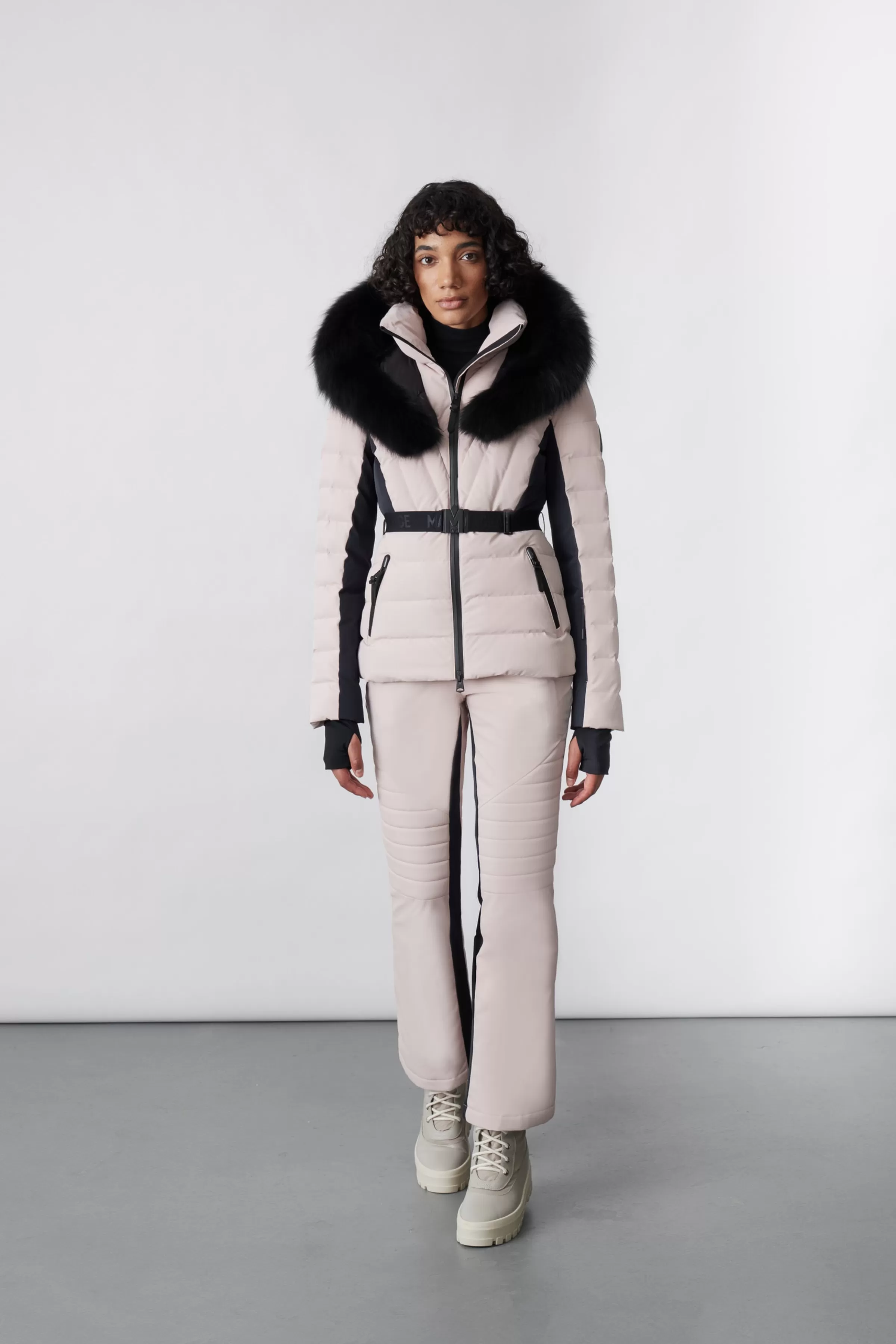 Elita, Down Ski Jacket With Removable Blue Fox Fur Trim For Ladies | ® US | Mackage Online
