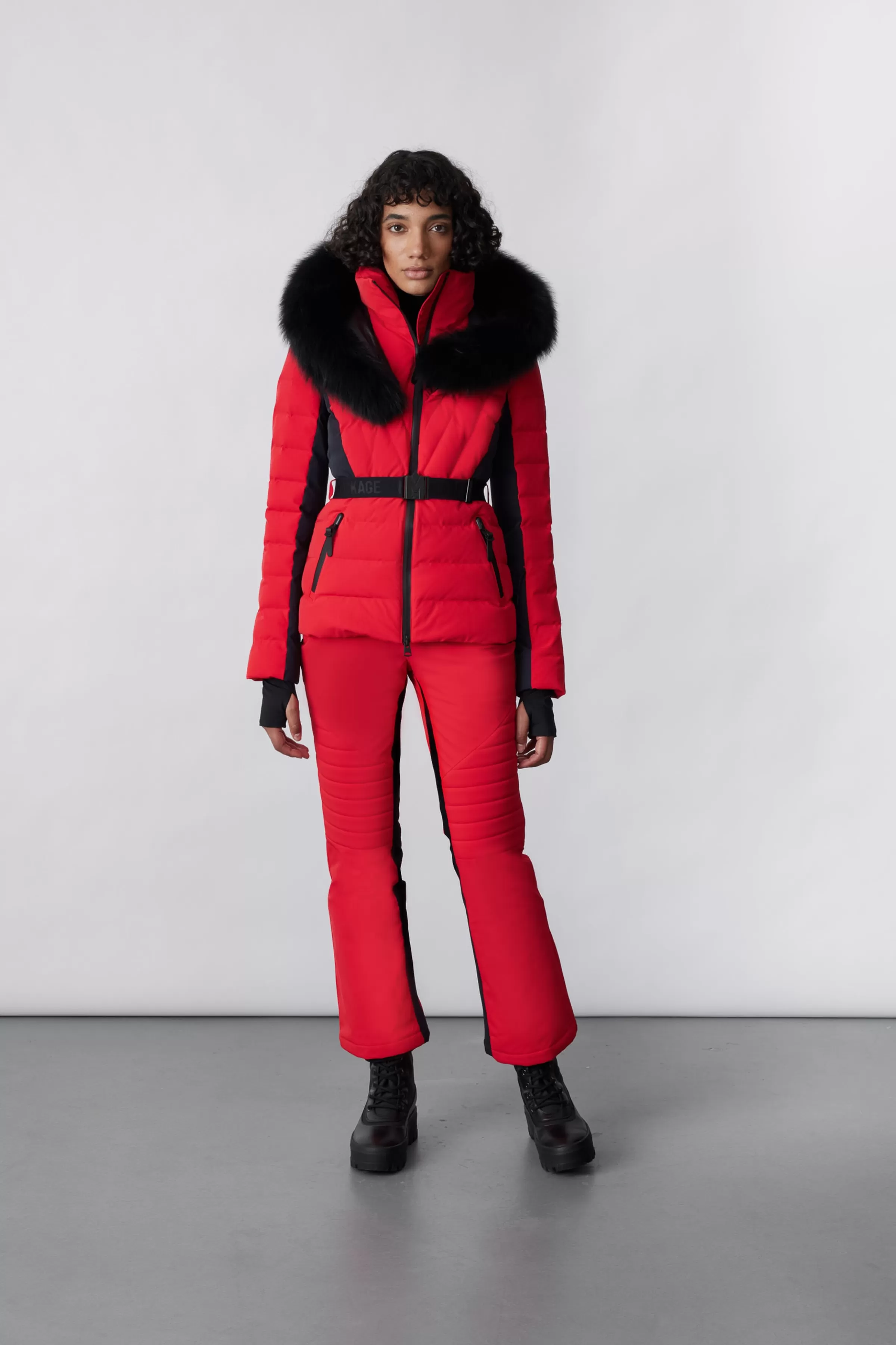 Elita, Down Ski Jacket With Removable Blue Fox Fur Trim For Ladies | ® US | Mackage Online