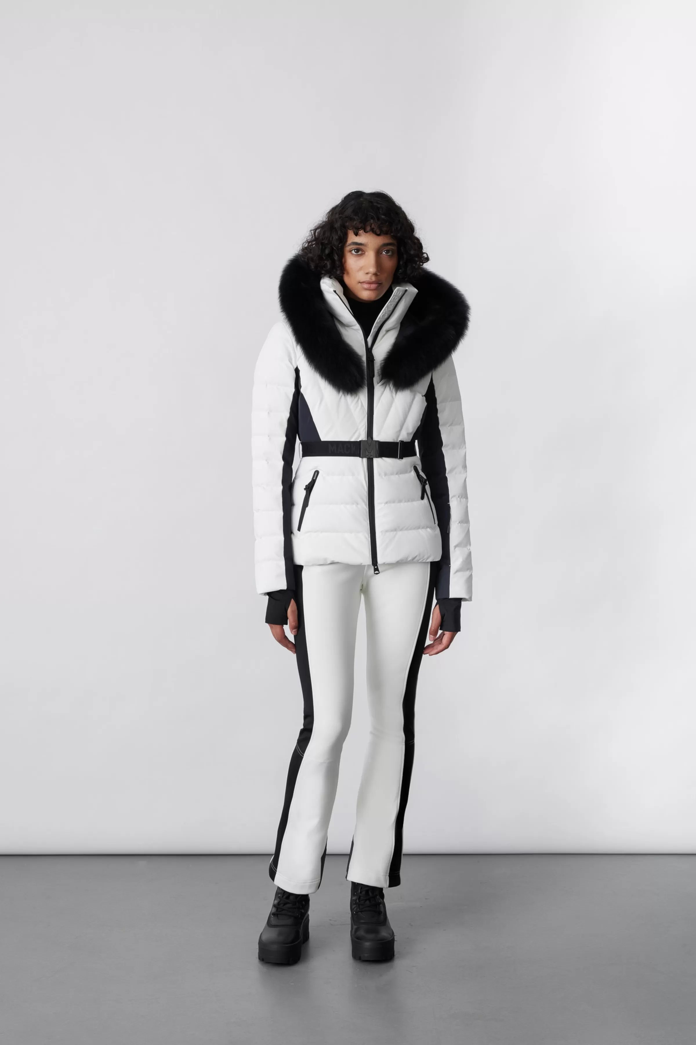 Elita, Down Ski Jacket With Removable Blue Fox Fur Trim For Ladies | ® US | Mackage Online