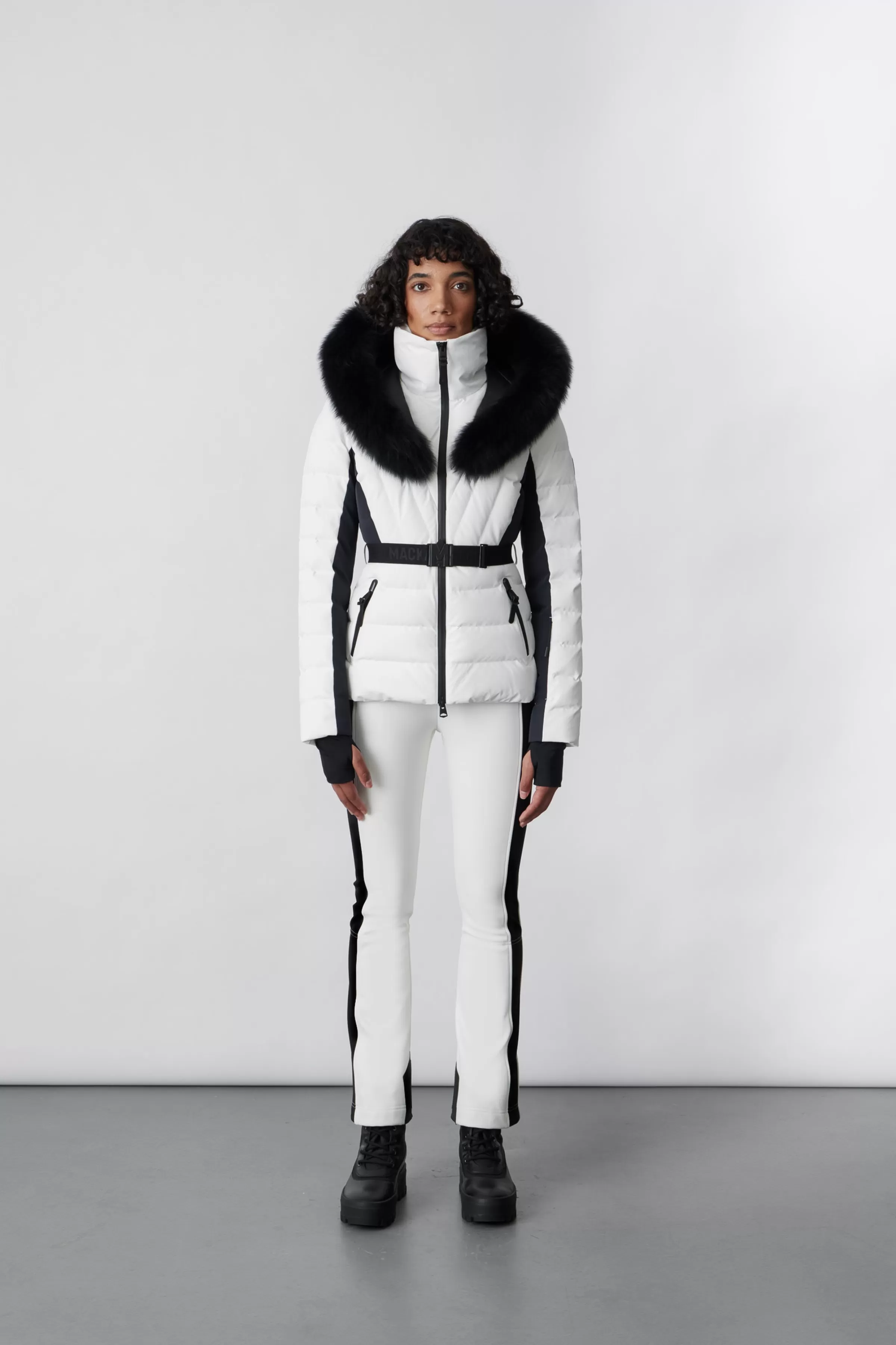 Elita, Down Ski Jacket With Removable Blue Fox Fur Trim For Ladies | ® US | Mackage Shop