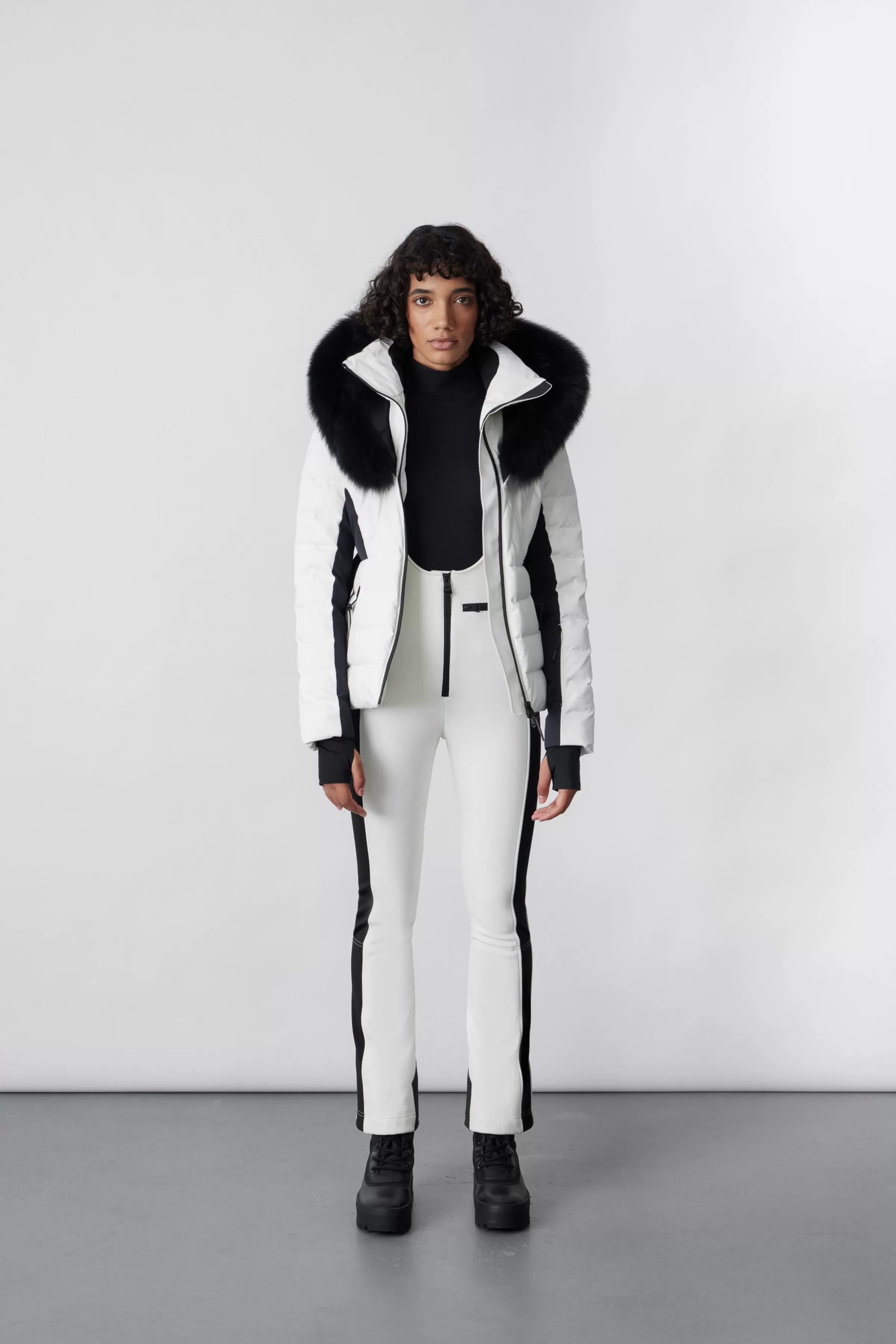 Elita, Down Ski Jacket With Removable Blue Fox Fur Trim For Ladies | ® US | Mackage Shop