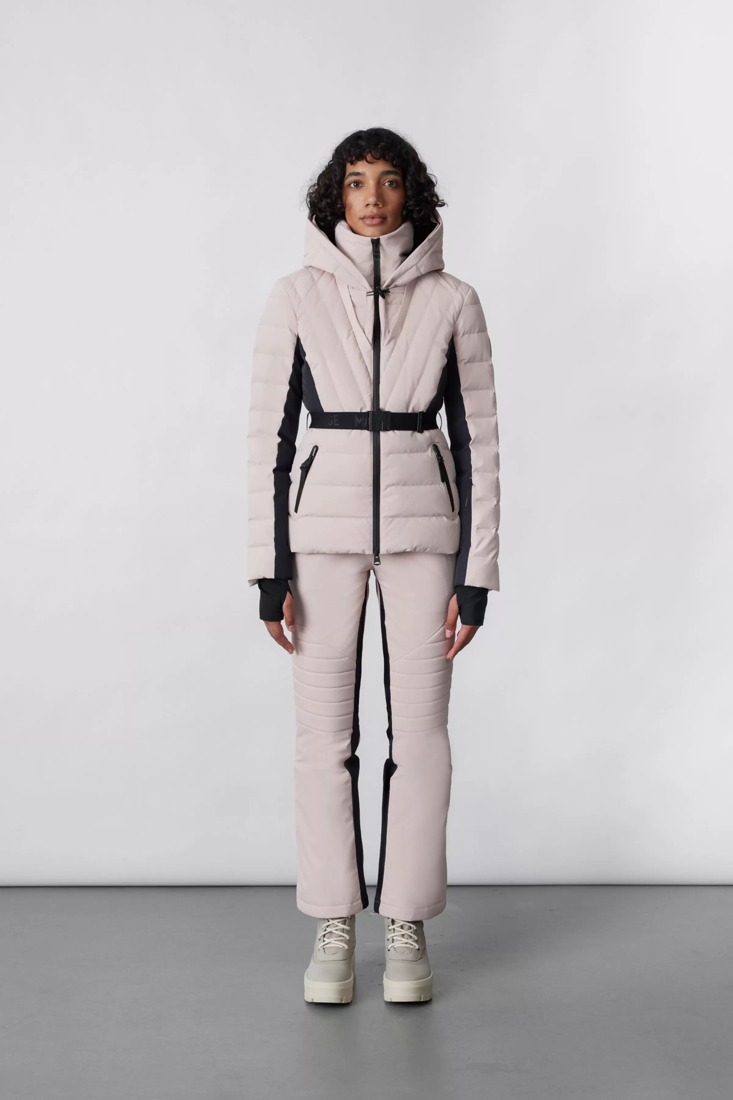 Elita, Down Ski Jacket With Removable Blue Fox Fur Trim For Ladies | ® US | Mackage Shop