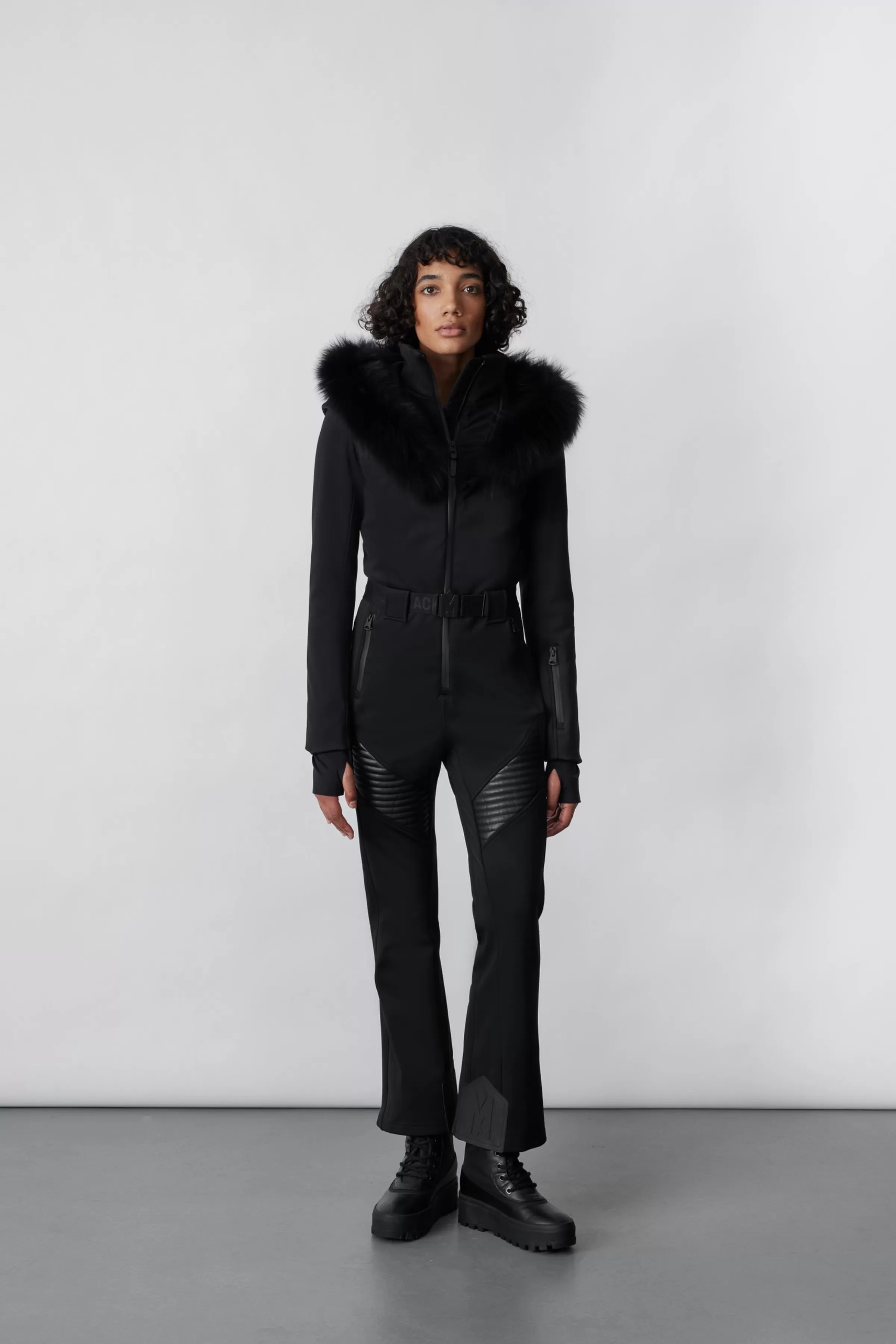 Elle, Techno Fleece Ski Suit With Removable Hood And Fur Trim For Ladies | ® US | Mackage Hot