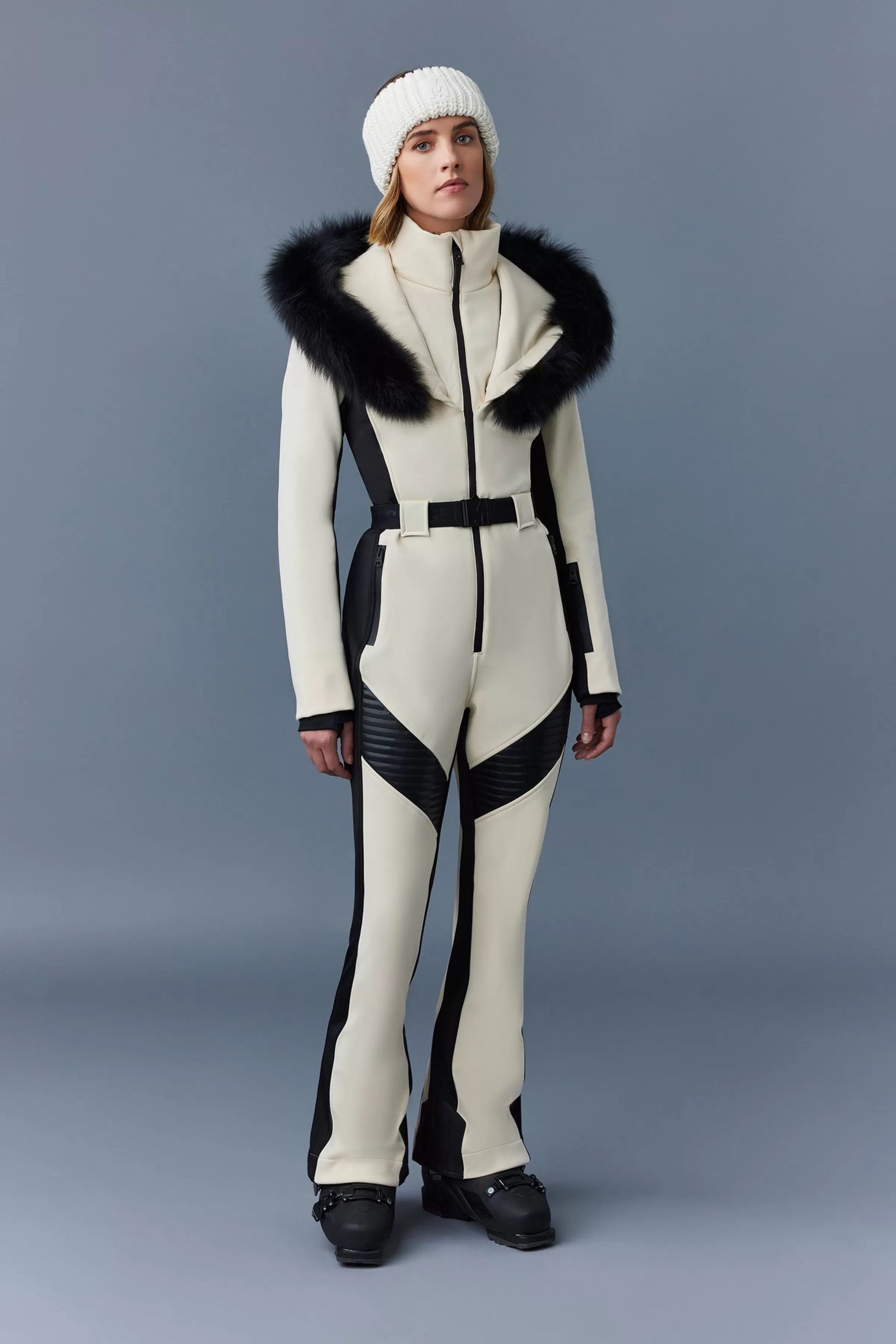 Elle, Techno Fleece Ski Suit With Removable Hood And Fur Trim For Ladies | ® US | Mackage Store