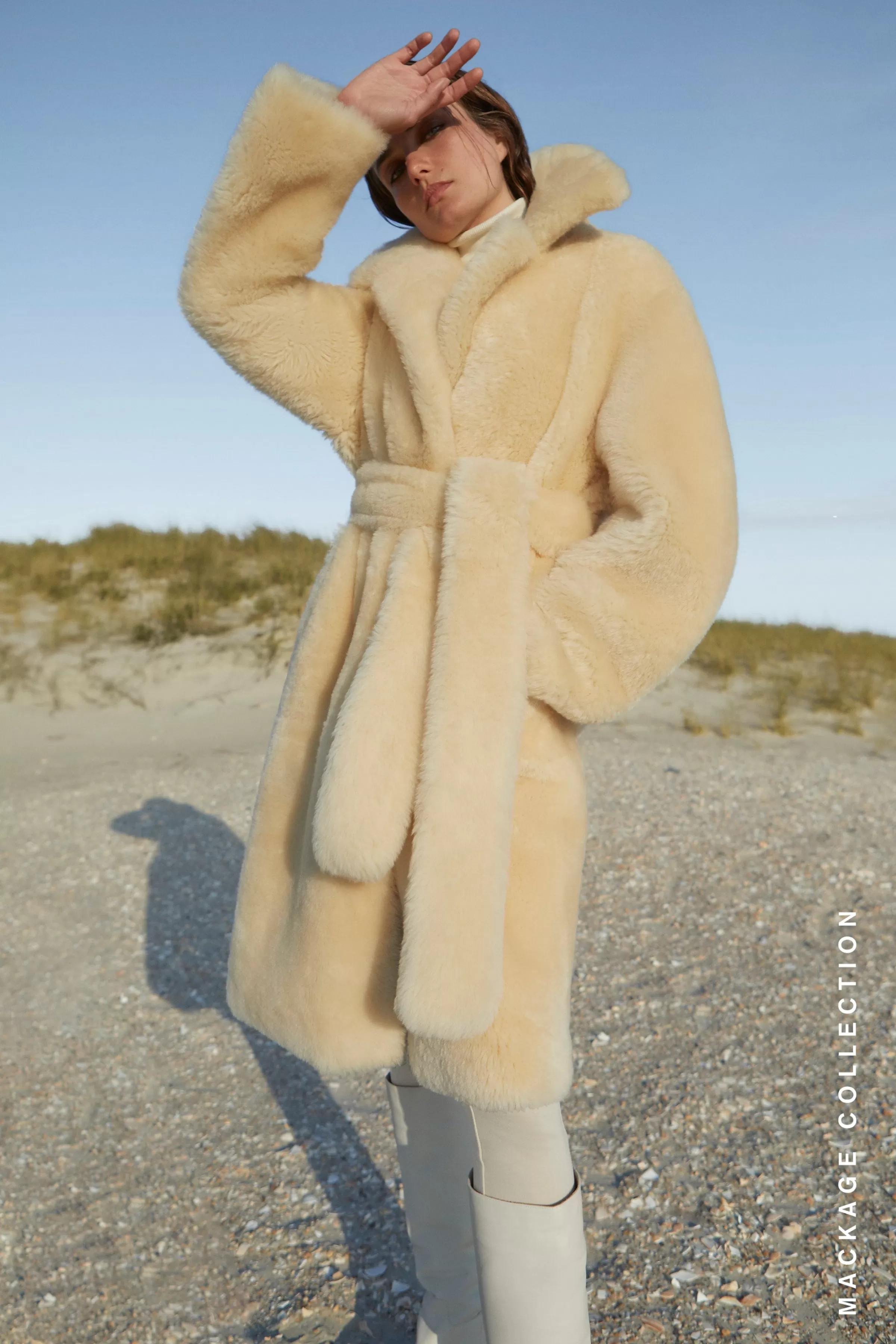 Etienne, Shearling Coat With Belt For Ladies | ® US | Mackage Outlet