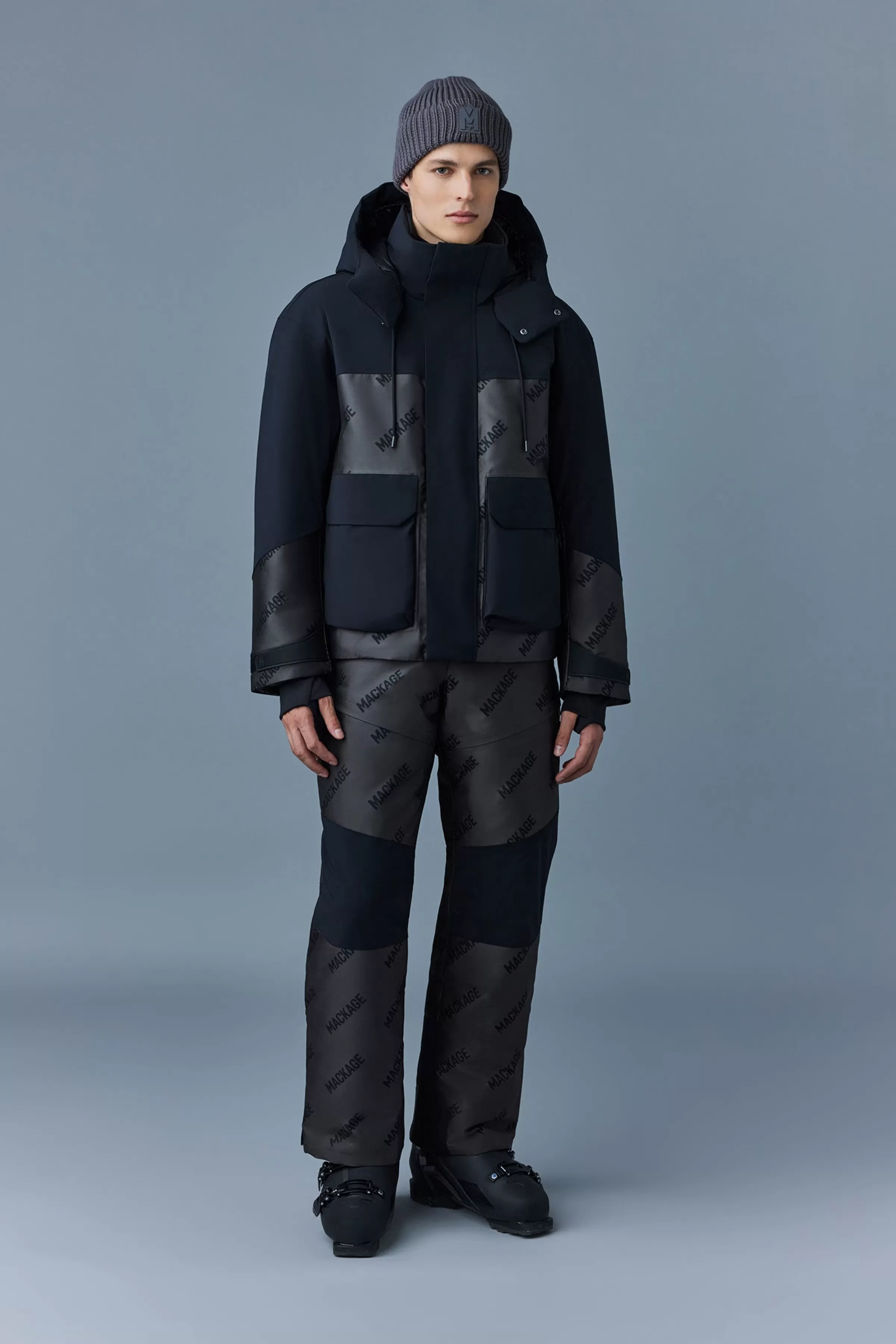 Farris, Down Ski Jacket With Jacquard Logo Pattern For Men | ® US | Mackage Best