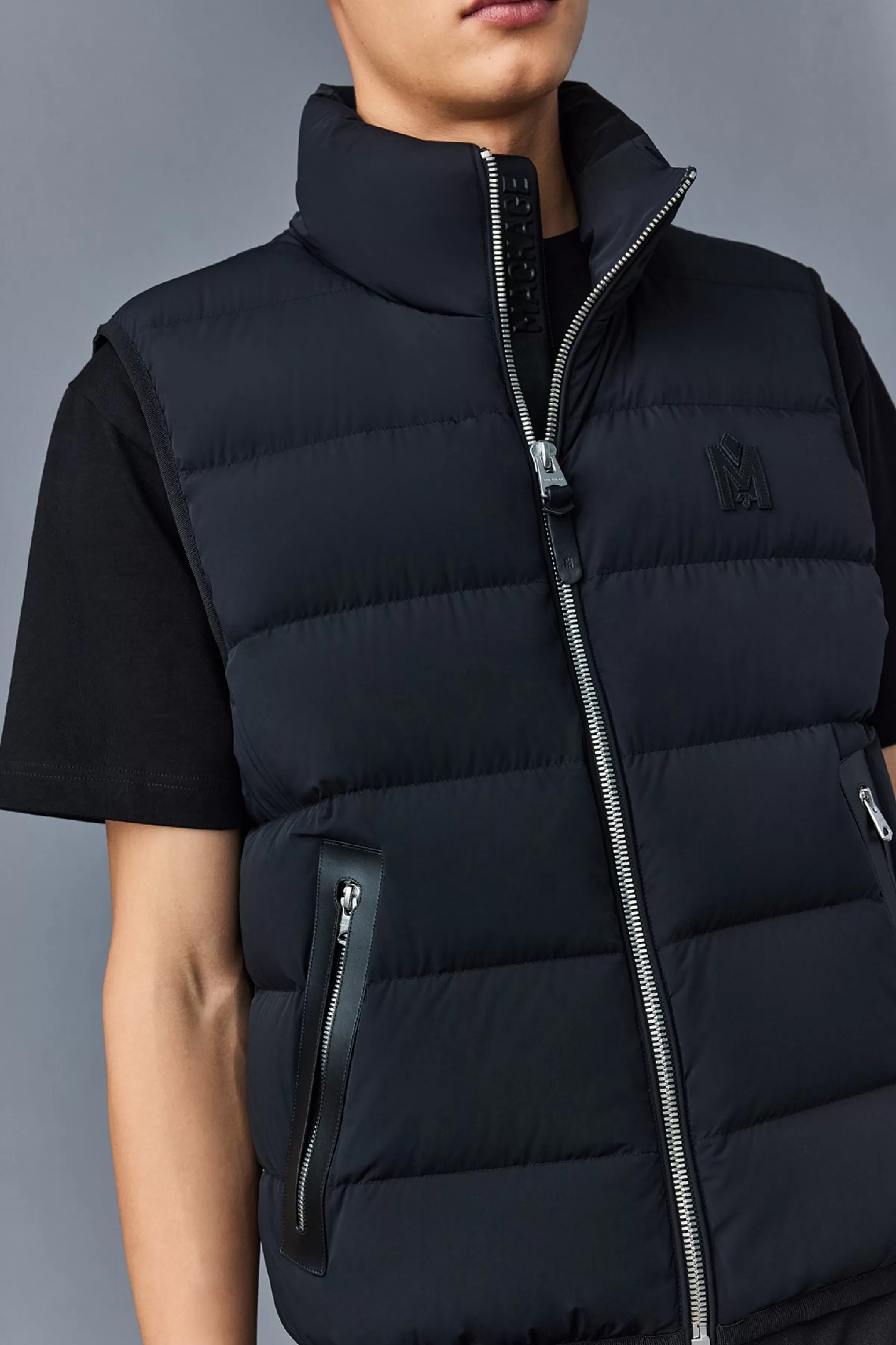 Fisher Stretch Light Down Vest With Stand Collar For Men | ® US | Mackage Best