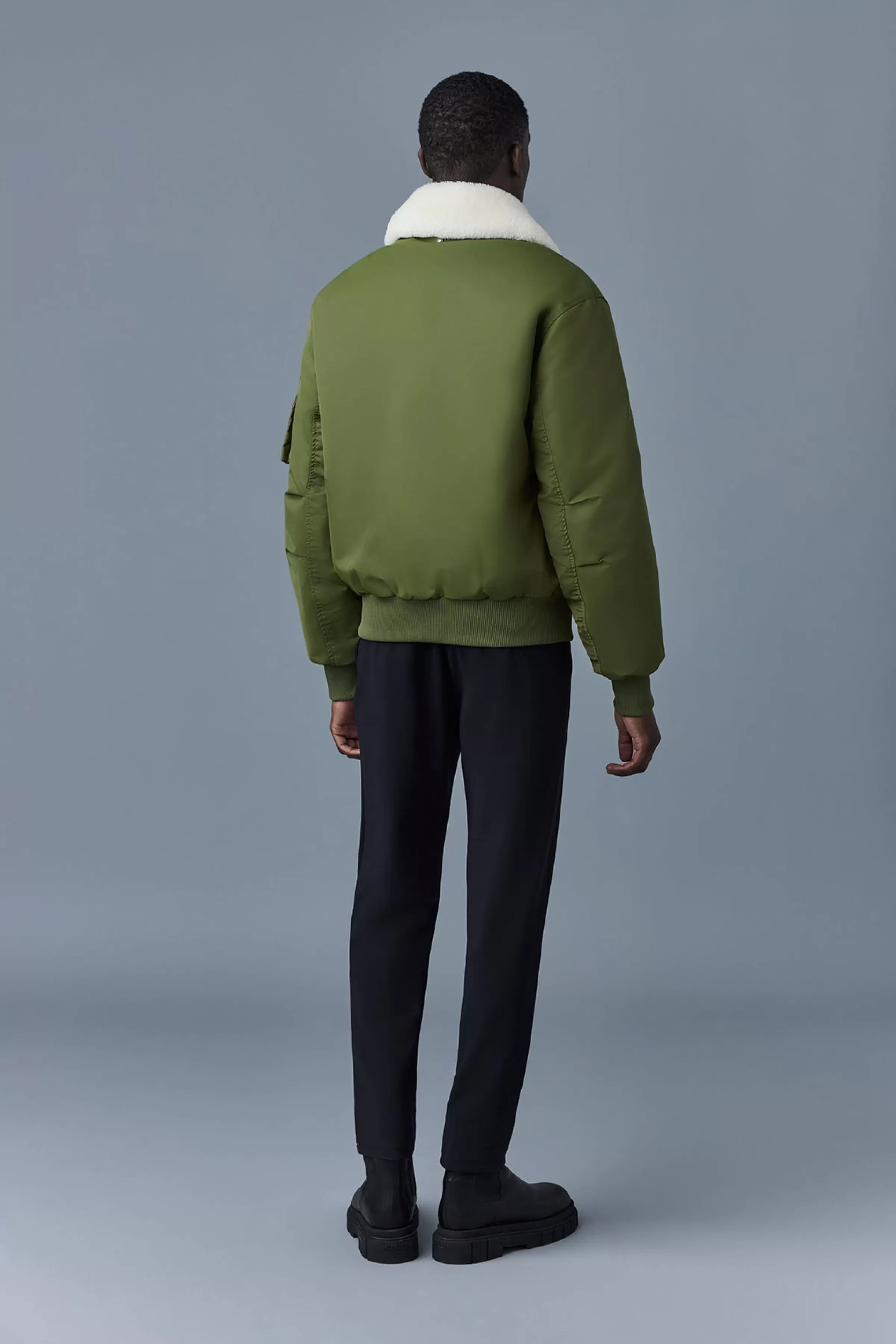 Francis, Down Bomber Jacket With Shearling Collar  For Men | ® US | Mackage Clearance