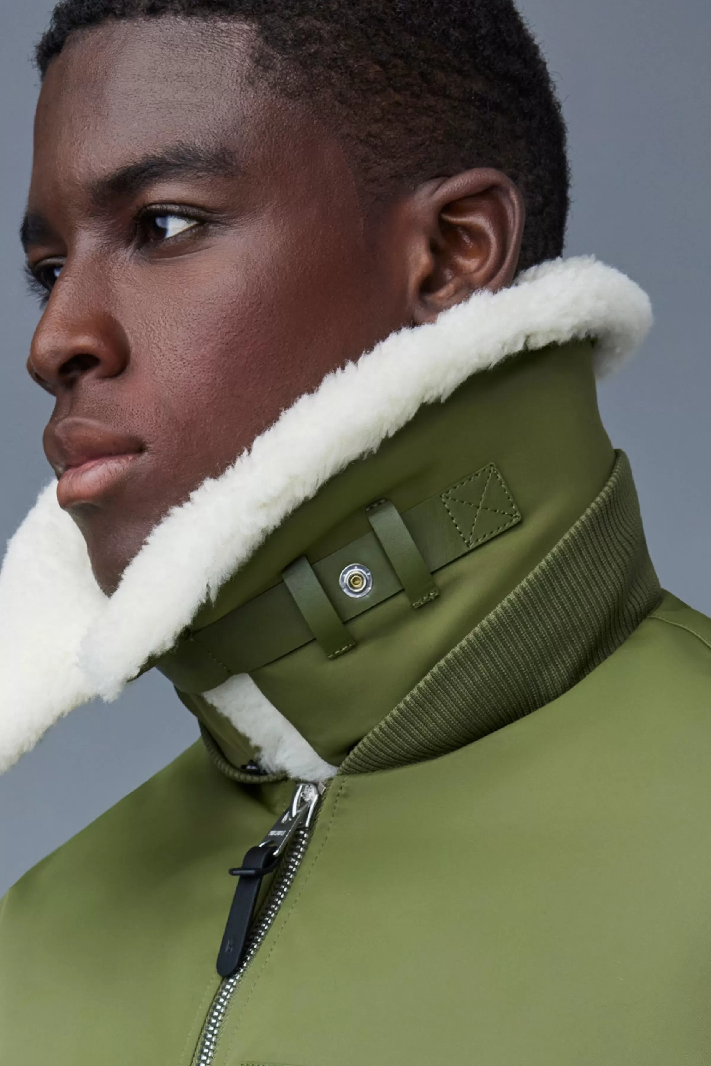 Francis, Down Bomber Jacket With Shearling Collar  For Men | ® US | Mackage Clearance