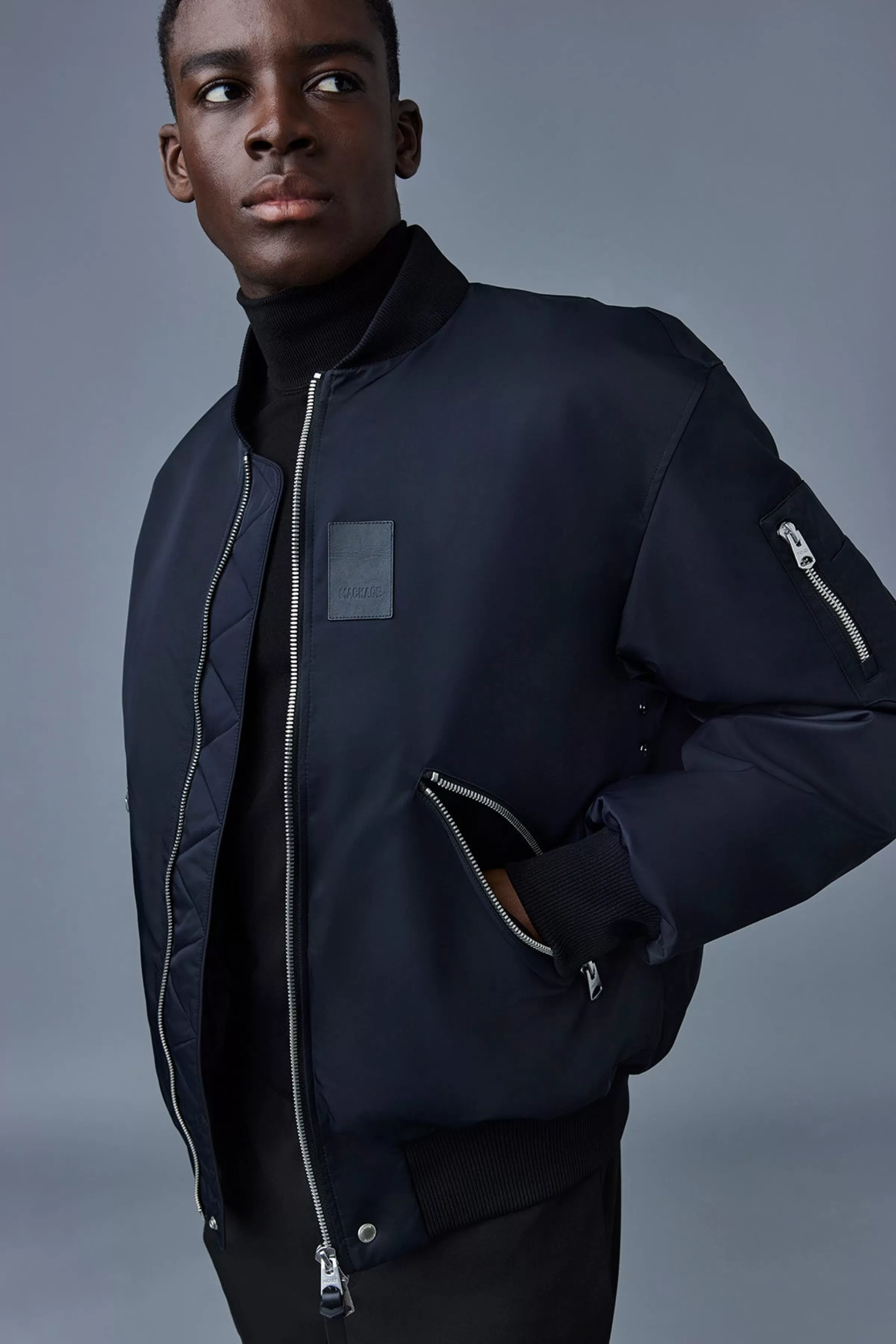 Francis, Down Bomber Jacket With Shearling Collar  For Men | ® US | Mackage Clearance