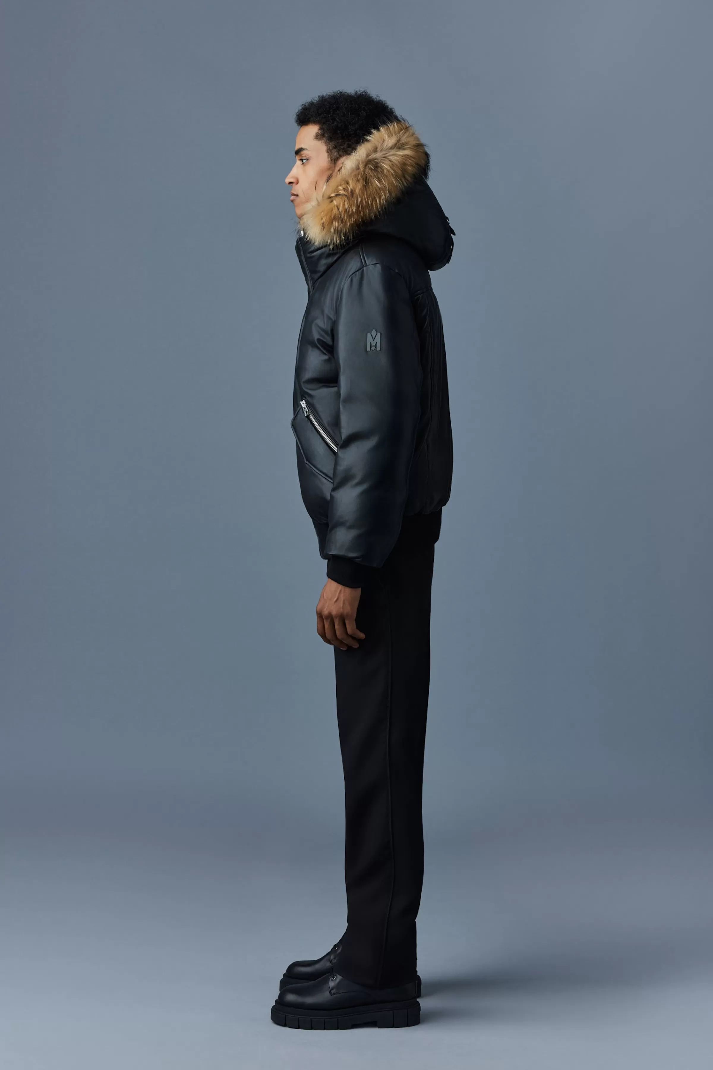 Glen, 2-in-1 (R)Leather Bomber Jacket With Hooded Bib & Natural Fur For Men | ® US | Mackage Flash Sale