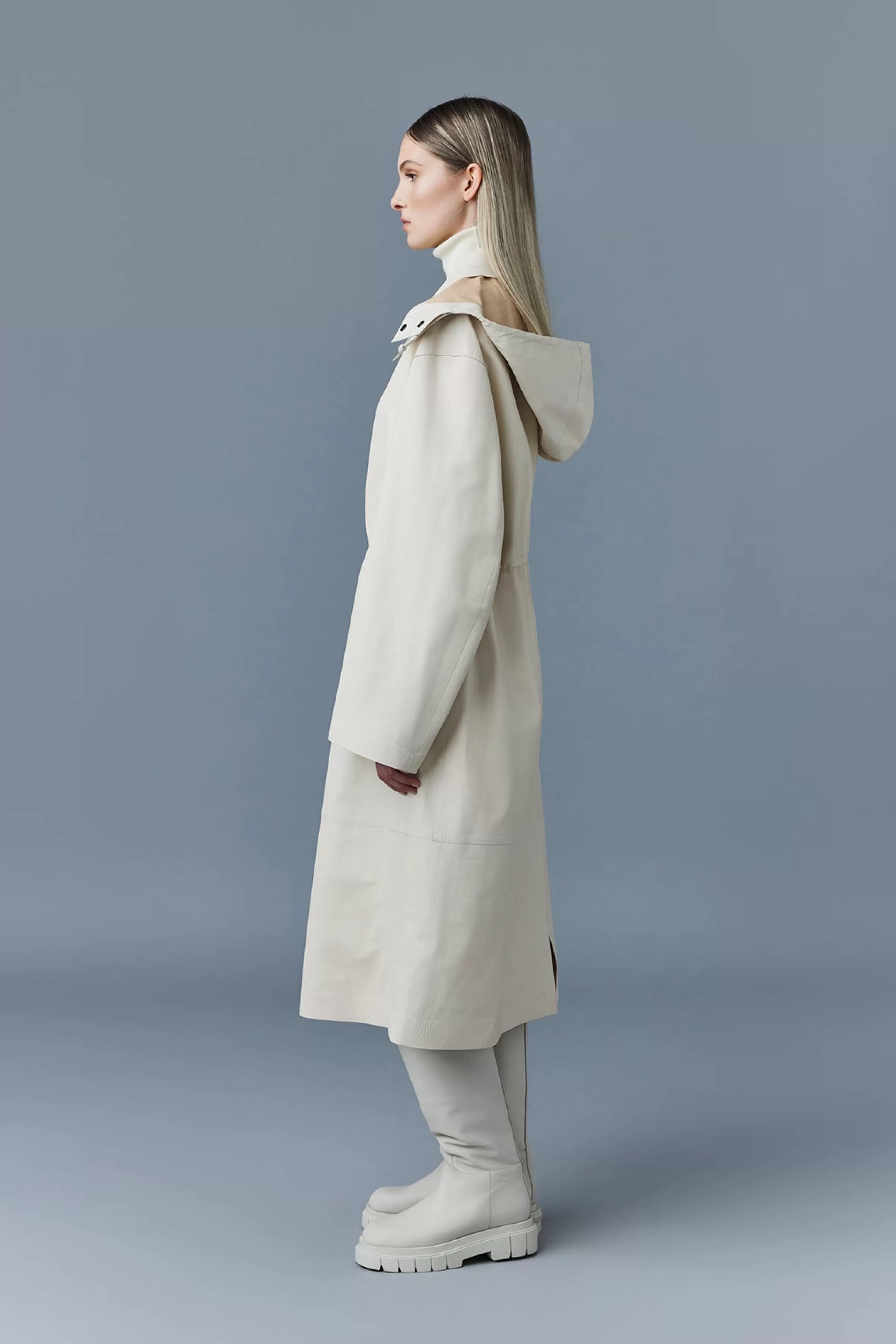 Glory, Calfskin Trench Coat With Waist Drawcord For Ladies | ® US | Mackage Online