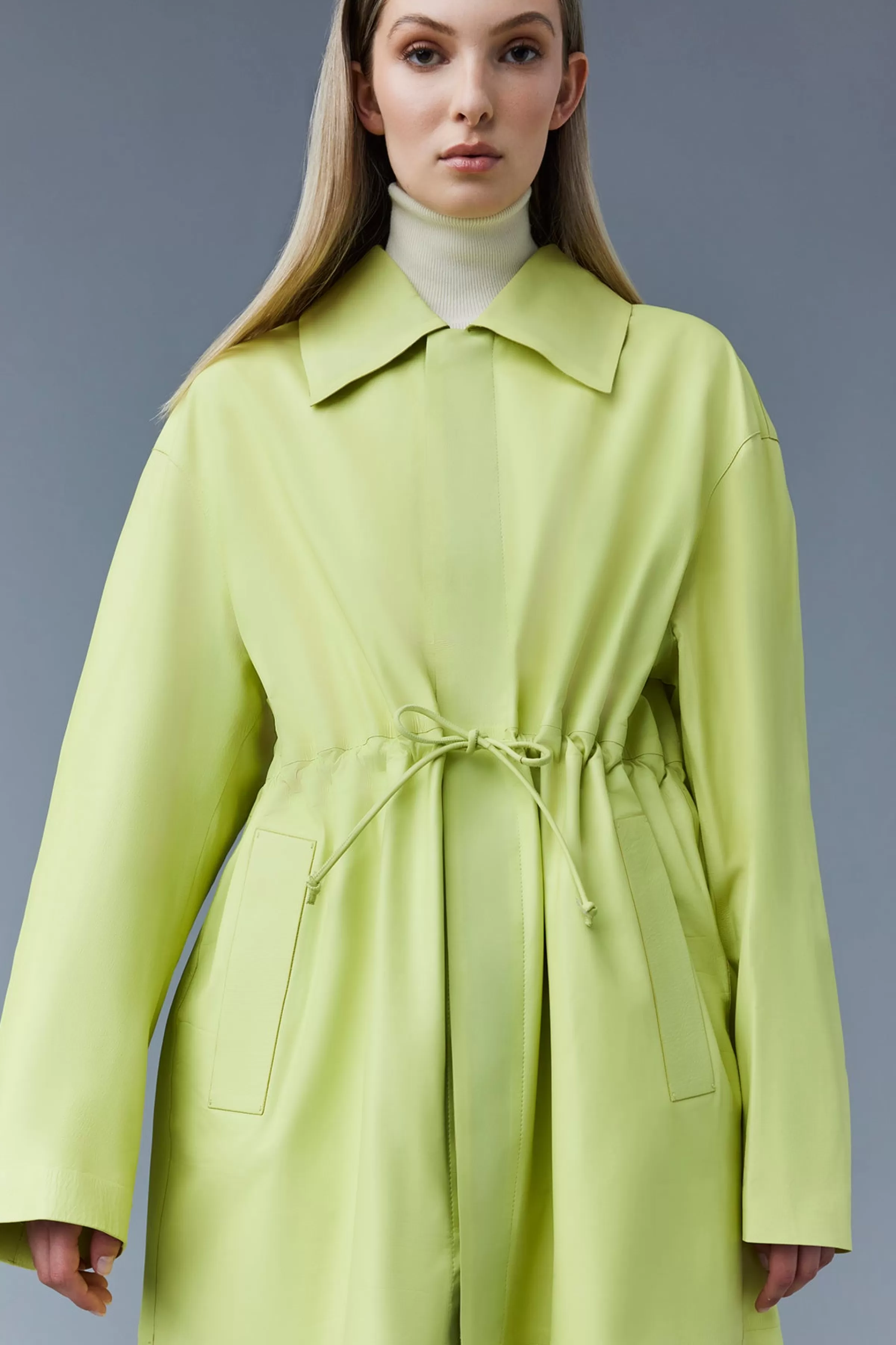 Glory, Calfskin Trench Coat With Waist Drawcord For Ladies | ® US | Mackage Online