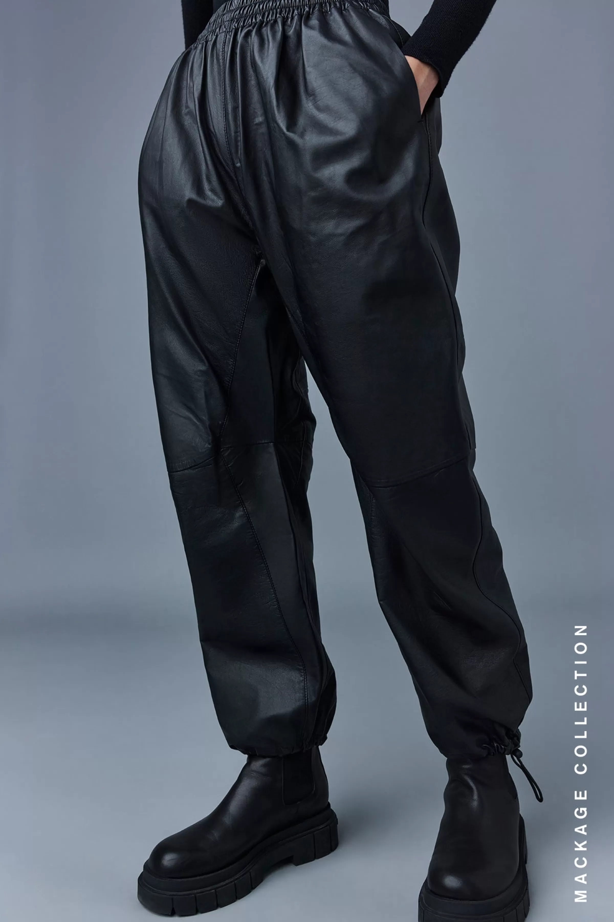 Illona, Luxe Calfskin Monochromatic Pants For Ladies | ® US | Mackage Fashion
