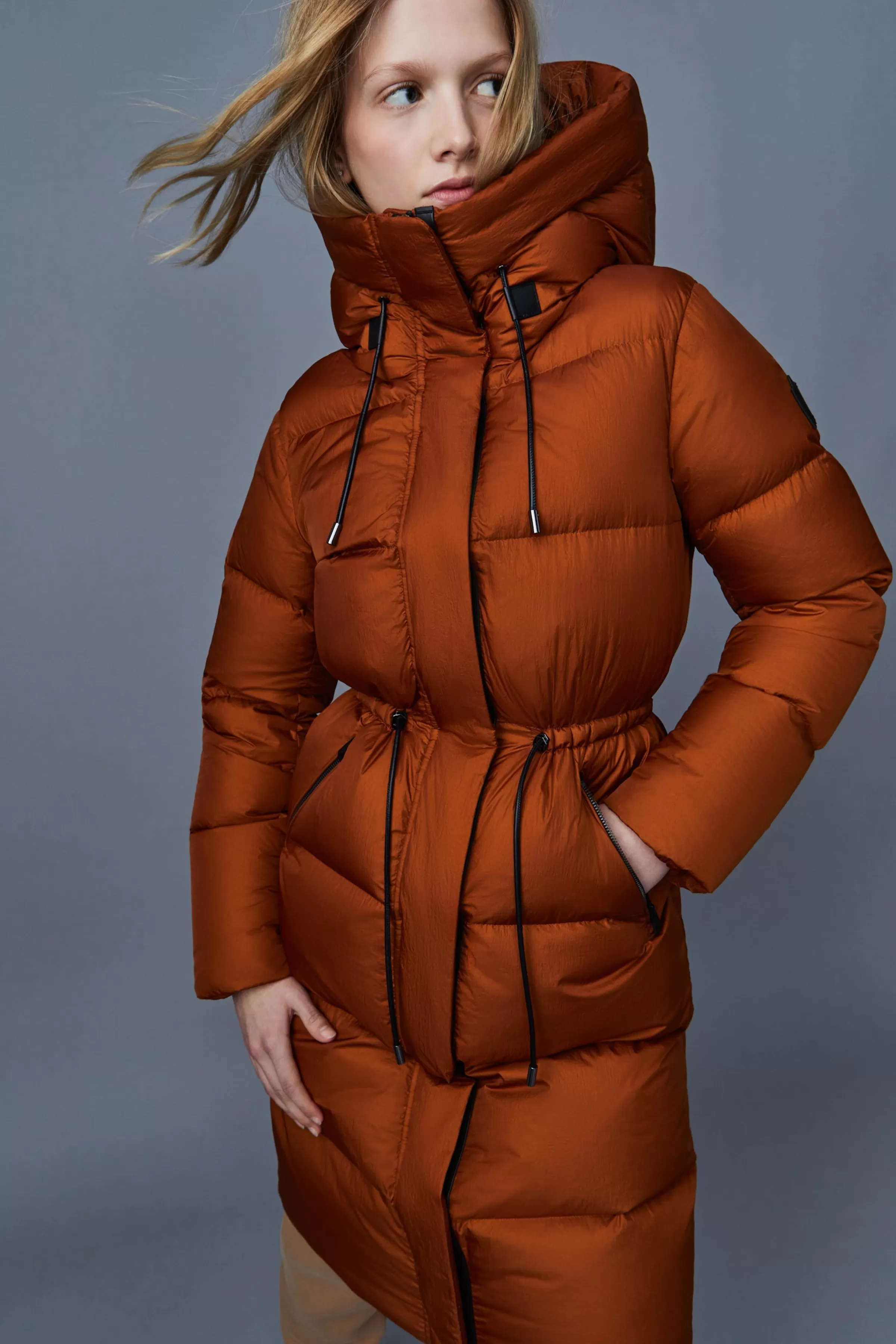 Ishani, Foil Shield Long Down Coat With Hood For Ladies | ® US | Mackage Online