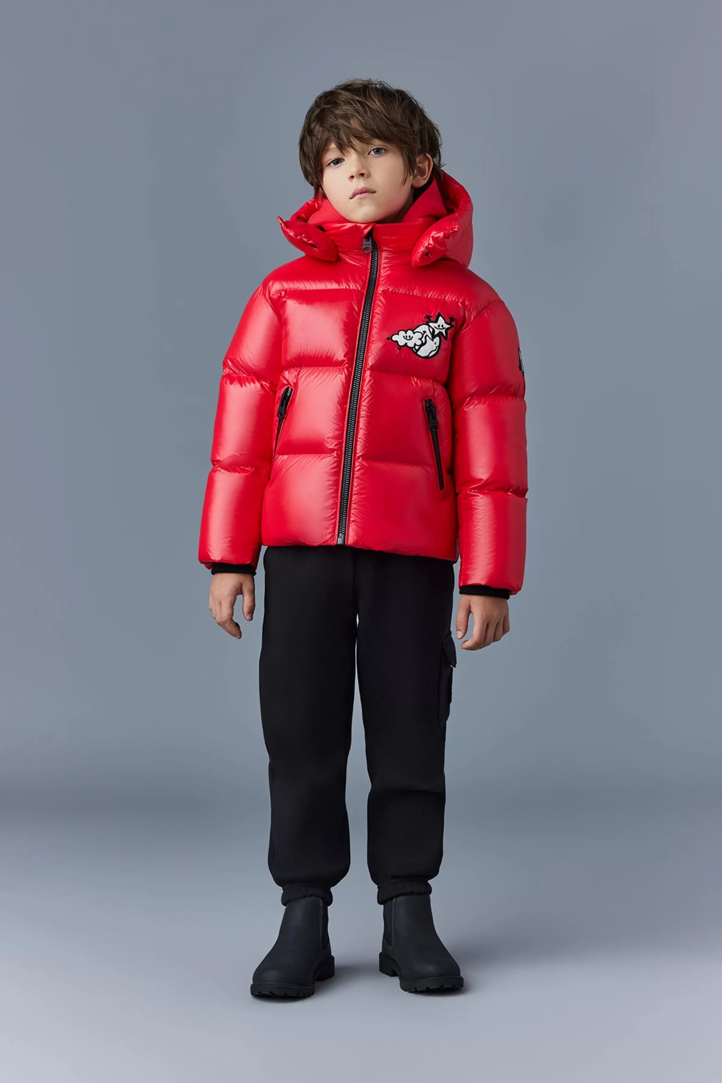 Jesse, Lightweight Down Jacket With Collab Logo And Graphics For Kids (8-14 Years) | ® US | Mackage Shop