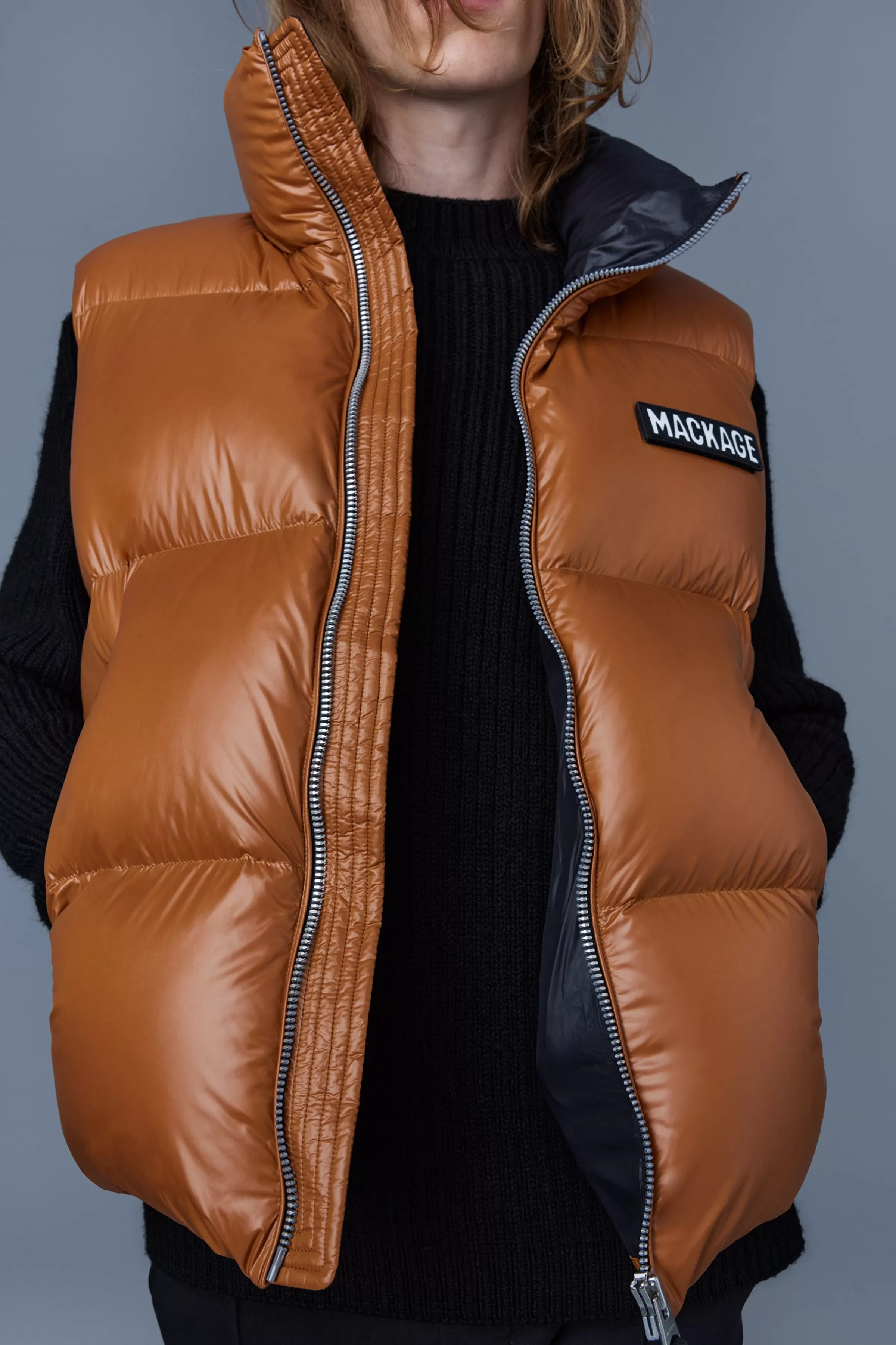 Kane, Lustrous Light Down Vest With Funnel Collar For Men | ® US | Mackage New