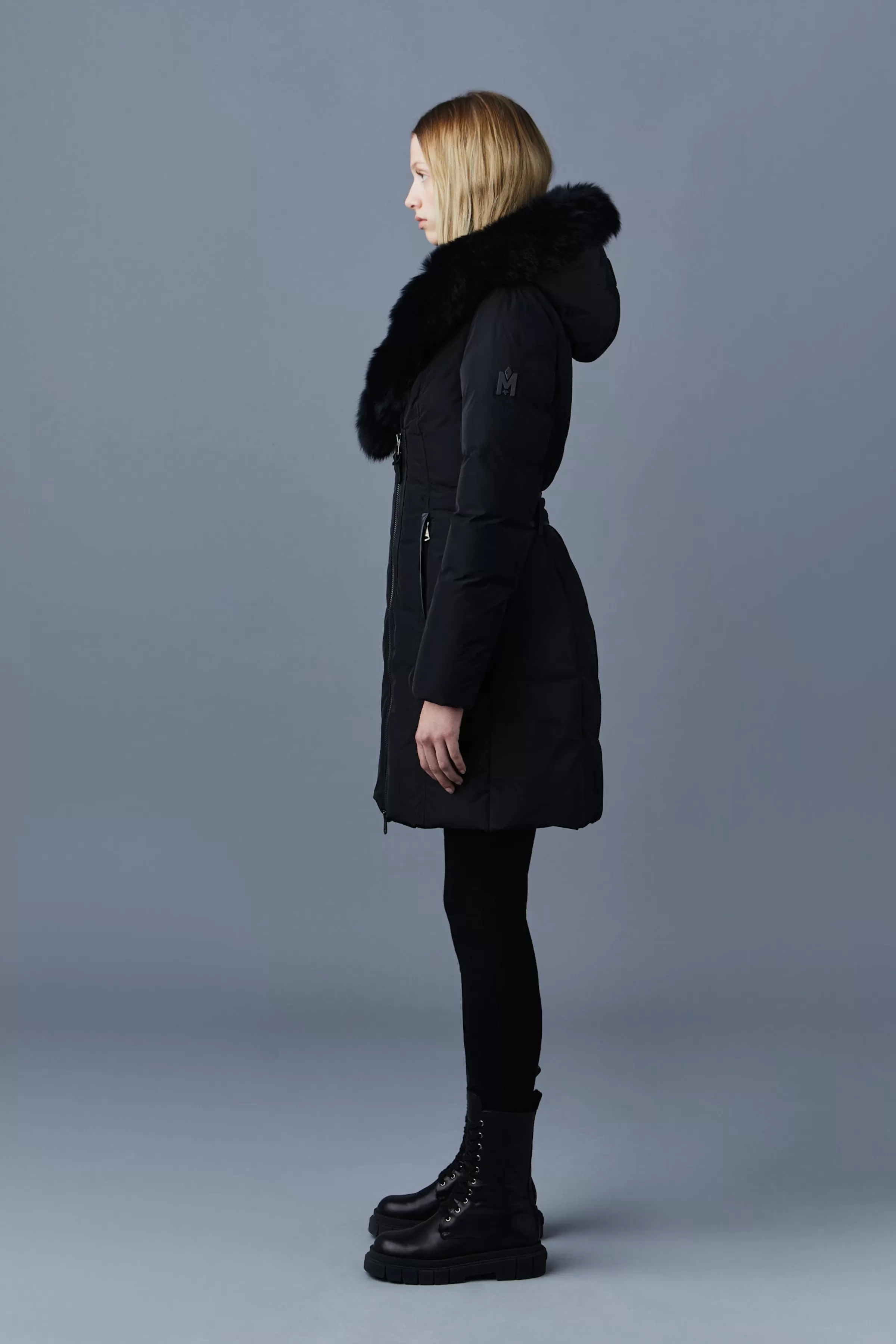 Kay, Down Coat With Blue Fox Fur Signature Collar For Ladies | ® US | Mackage Cheap