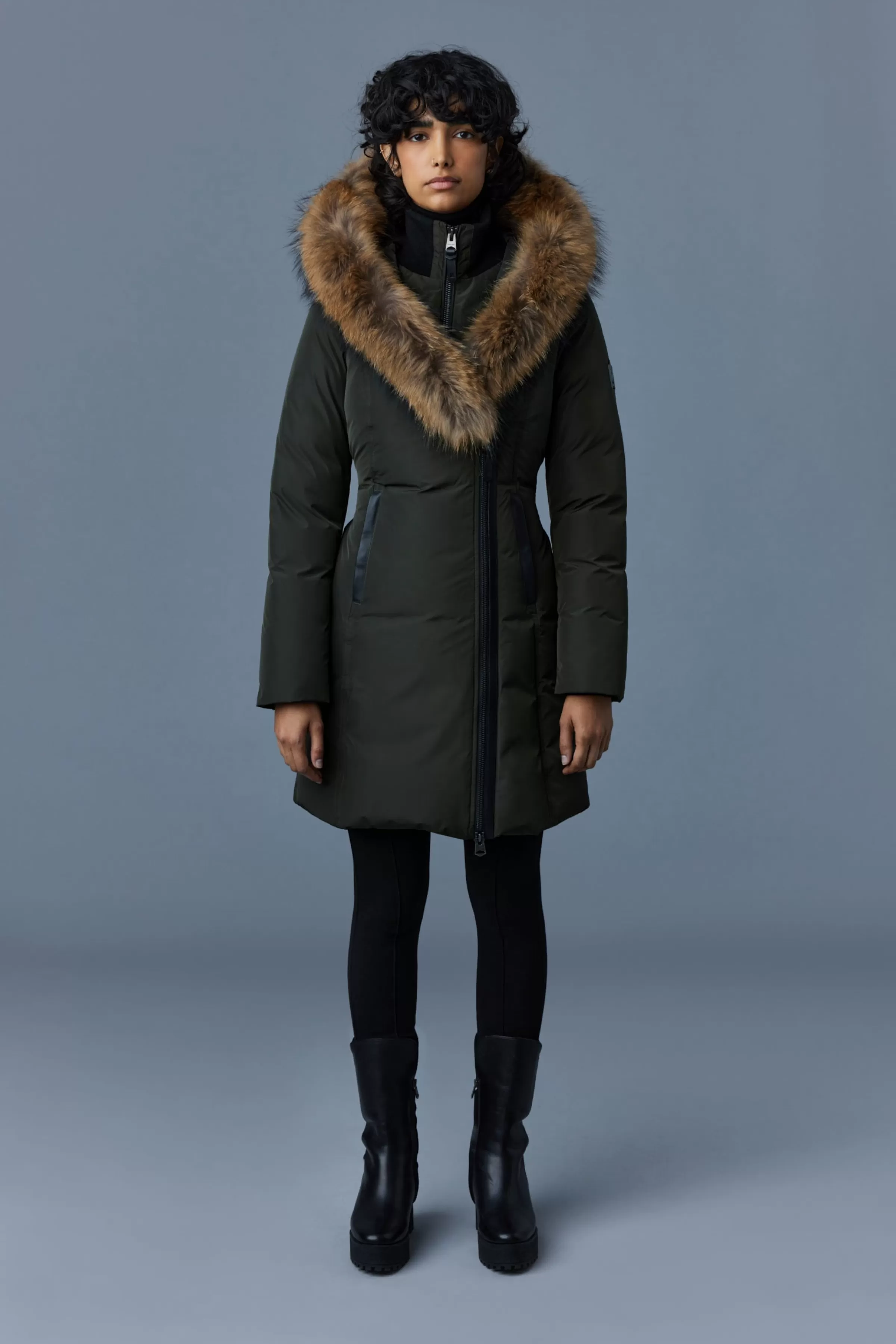 Kay, Down Coat With Natural Fur Signature Collar For Ladies | ® US | Mackage Best Sale
