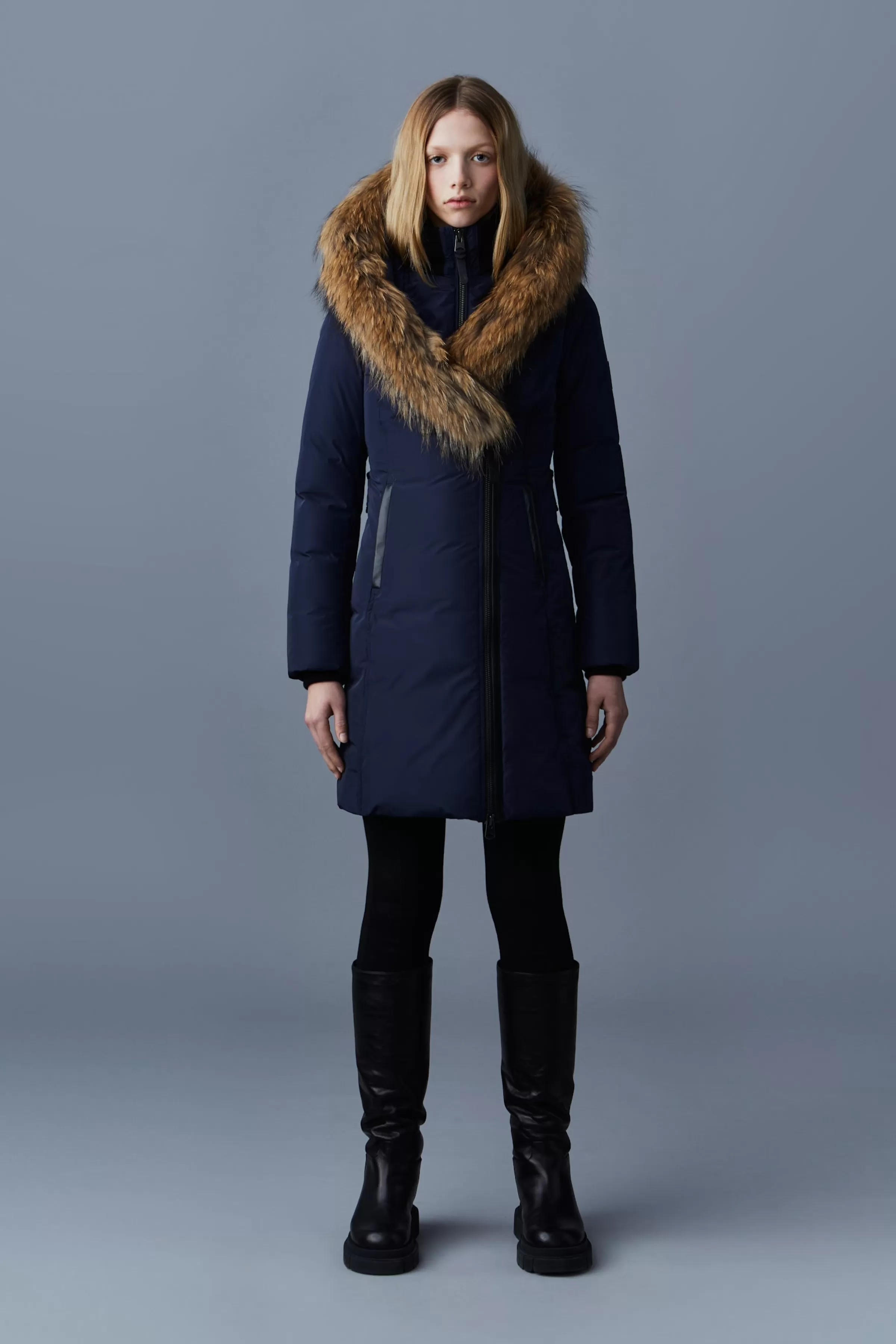 Kay, Down Coat With Natural Fur Signature Collar For Ladies | ® US | Mackage Best Sale