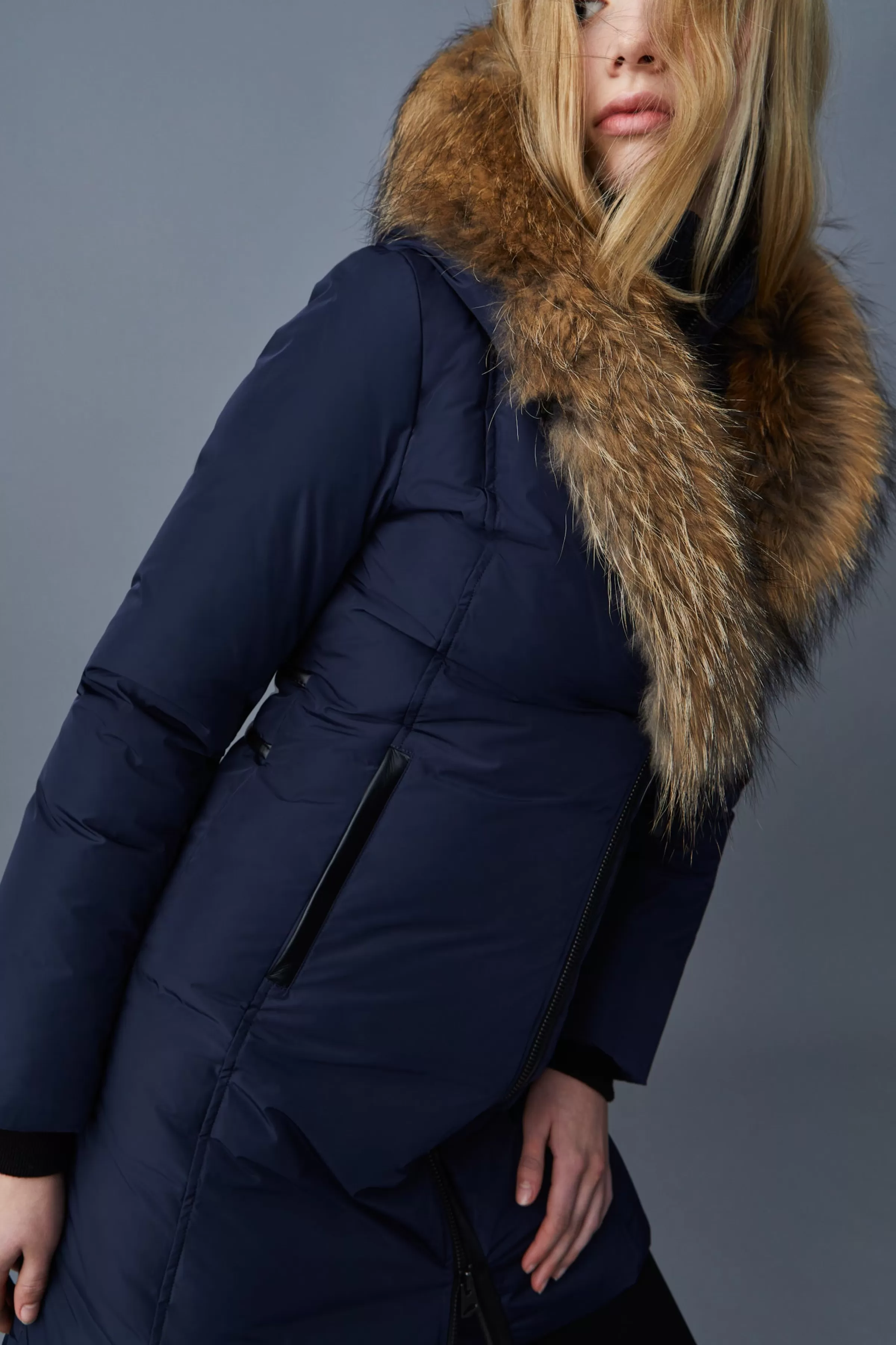 Kay, Down Coat With Natural Fur Signature Collar For Ladies | ® US | Mackage Best Sale