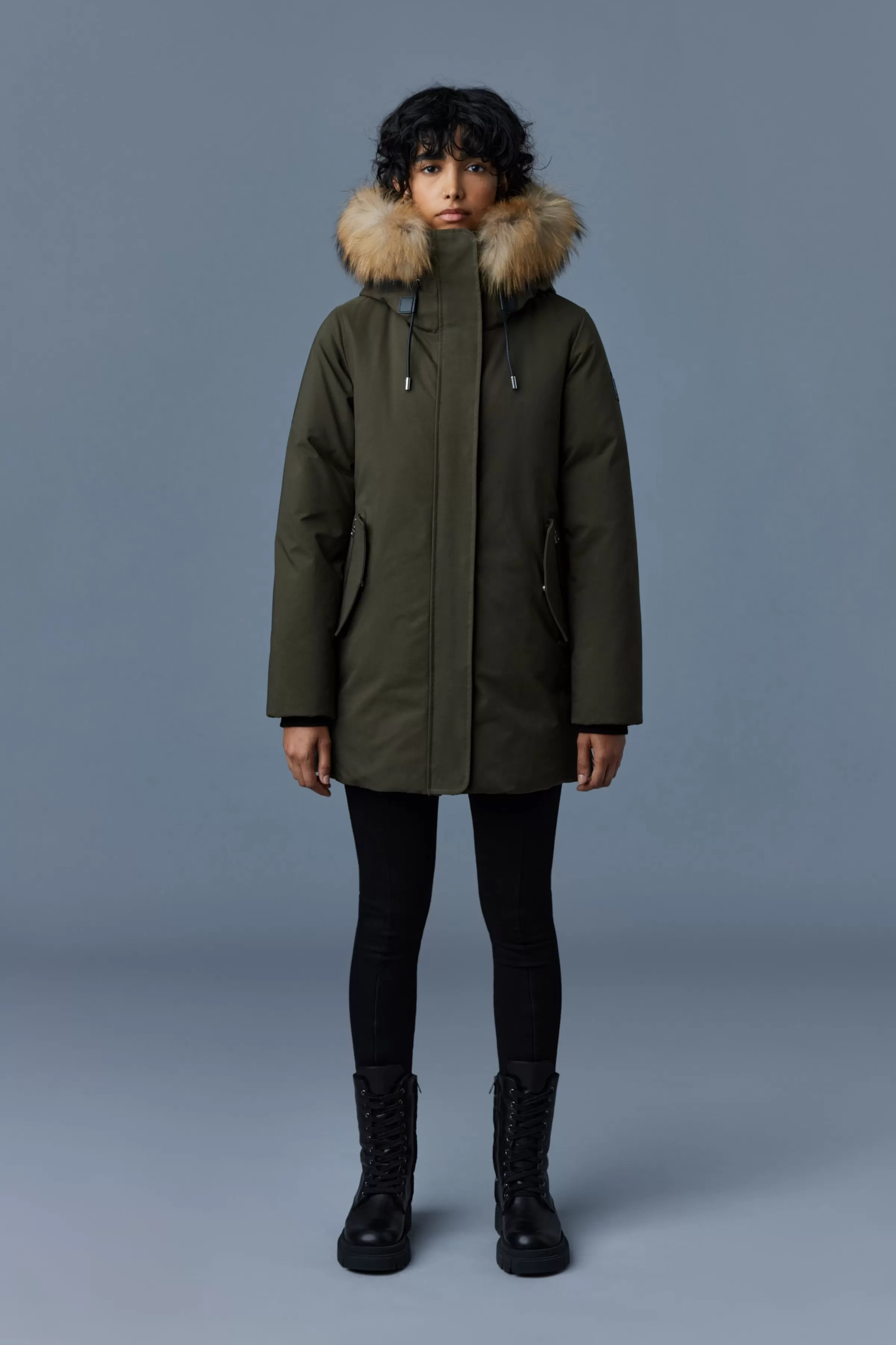 Kinslee, 2-in-1 Oversized Down Parka With Bib And Natural Fur For Ladies | ® US | Mackage Outlet