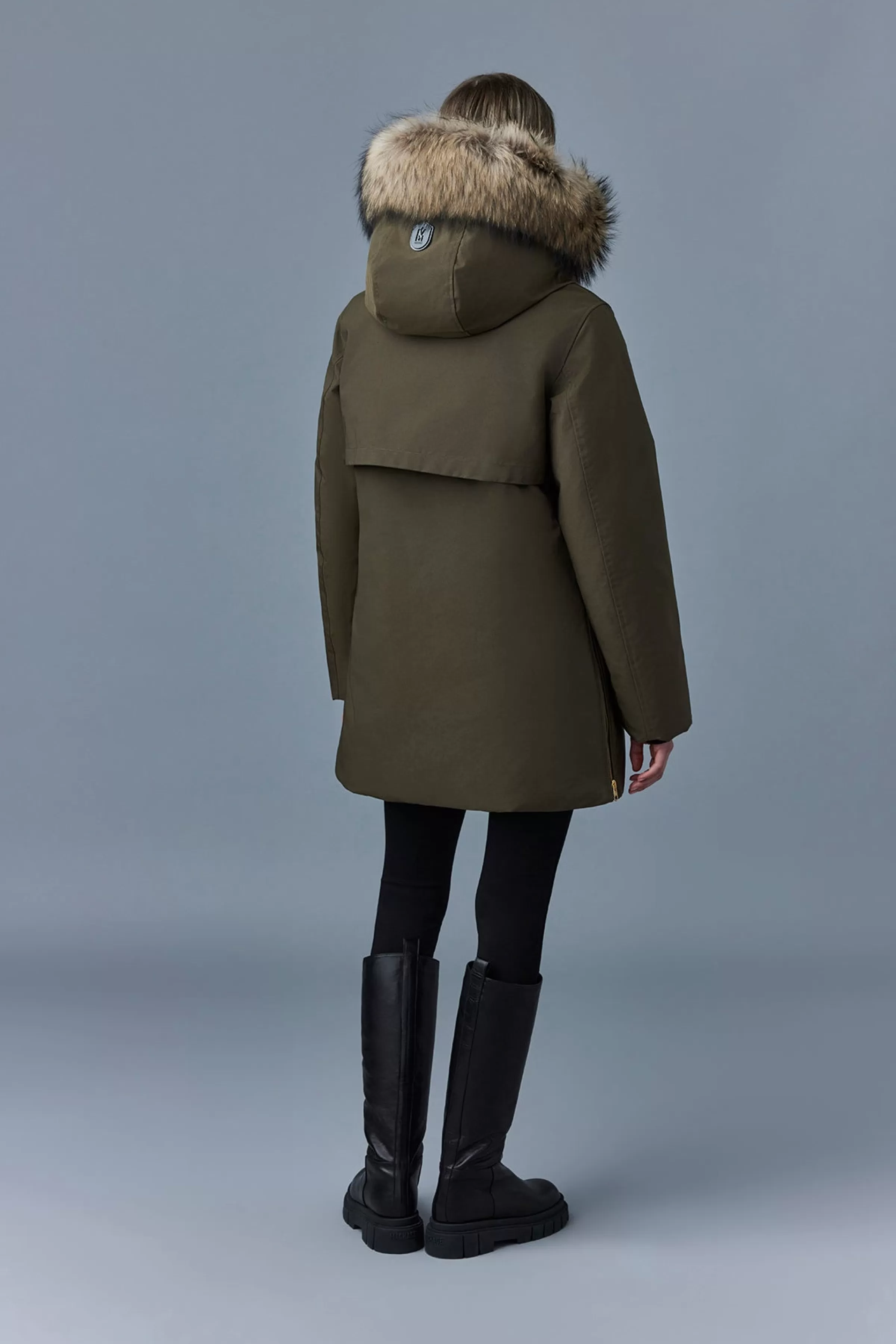 Kinslee, 2-in-1 Oversized Down Parka With Bib And Natural Fur For Ladies | ® US | Mackage Outlet