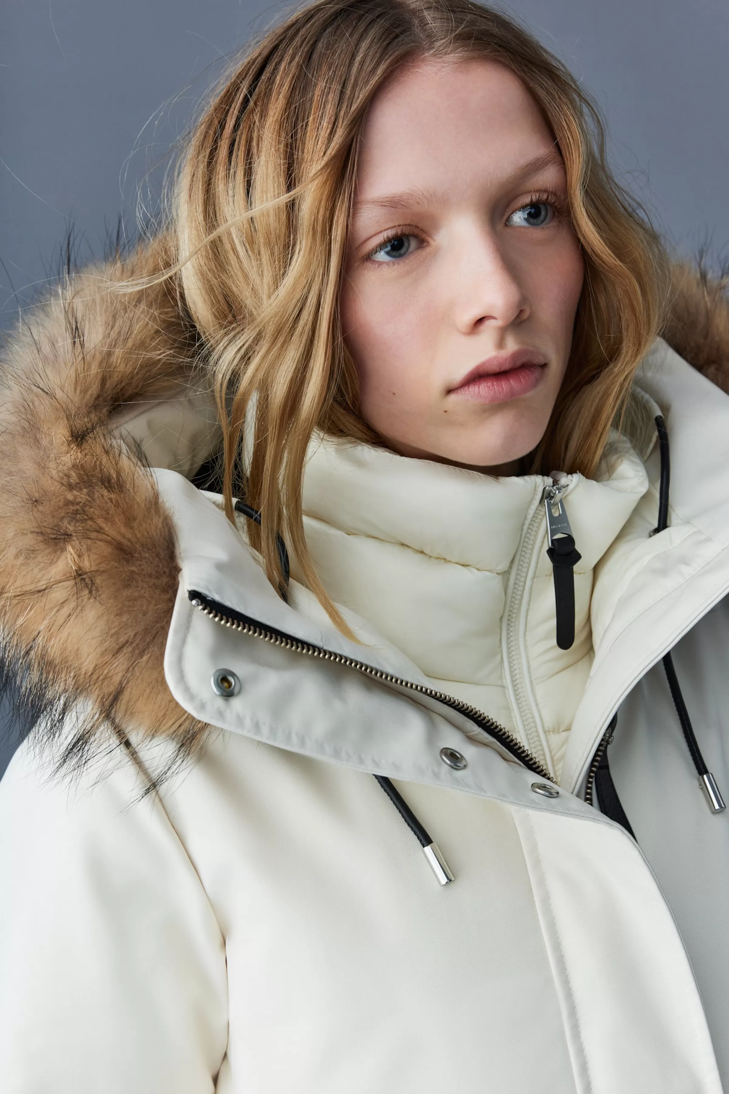 Kinslee, 2-in-1 Oversized Down Parka With Bib And Natural Fur For Ladies | ® US | Mackage Outlet