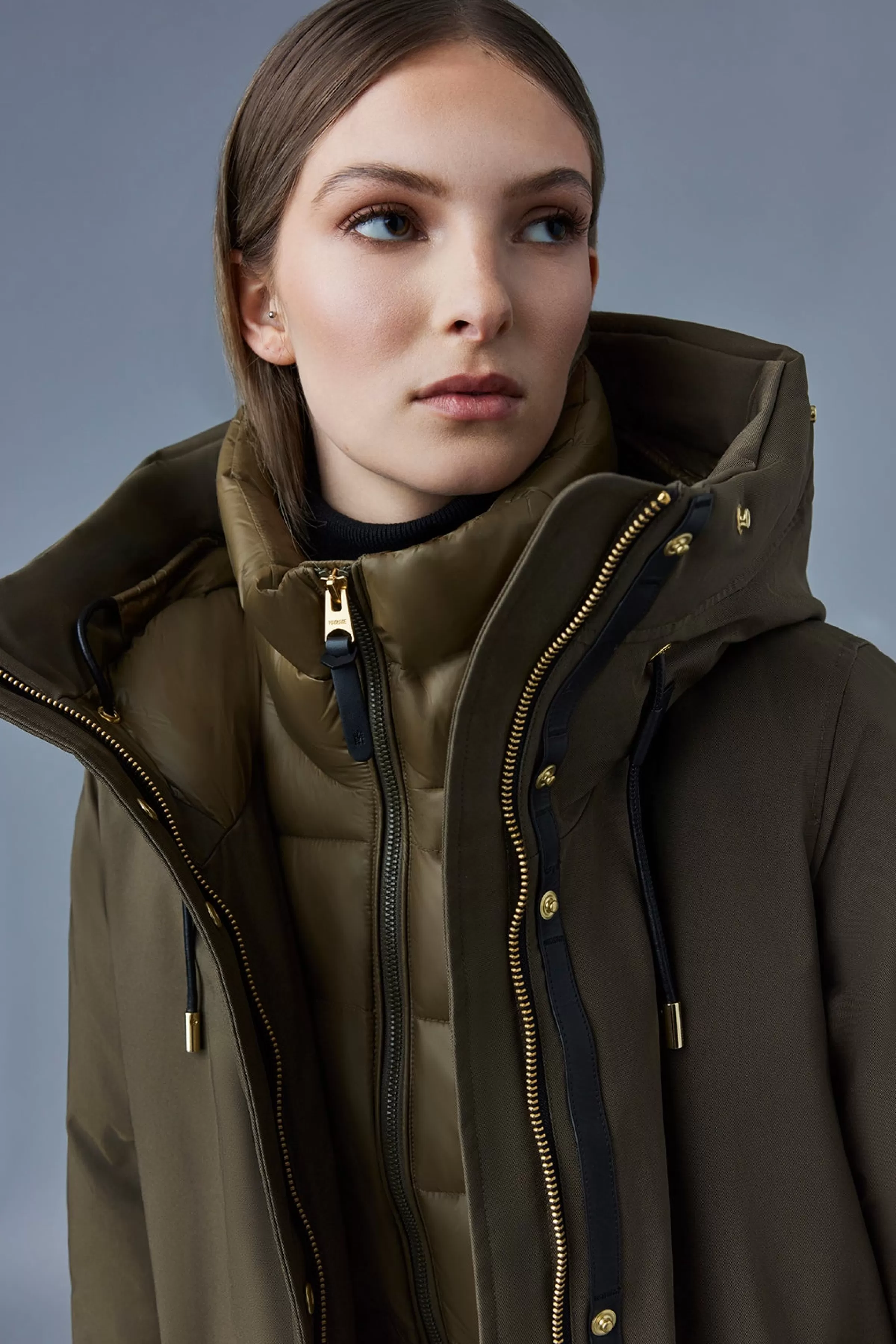 Kinslee, 2-in-1 Oversized Down Parka With Bib And Natural Fur For Ladies | ® US | Mackage Outlet