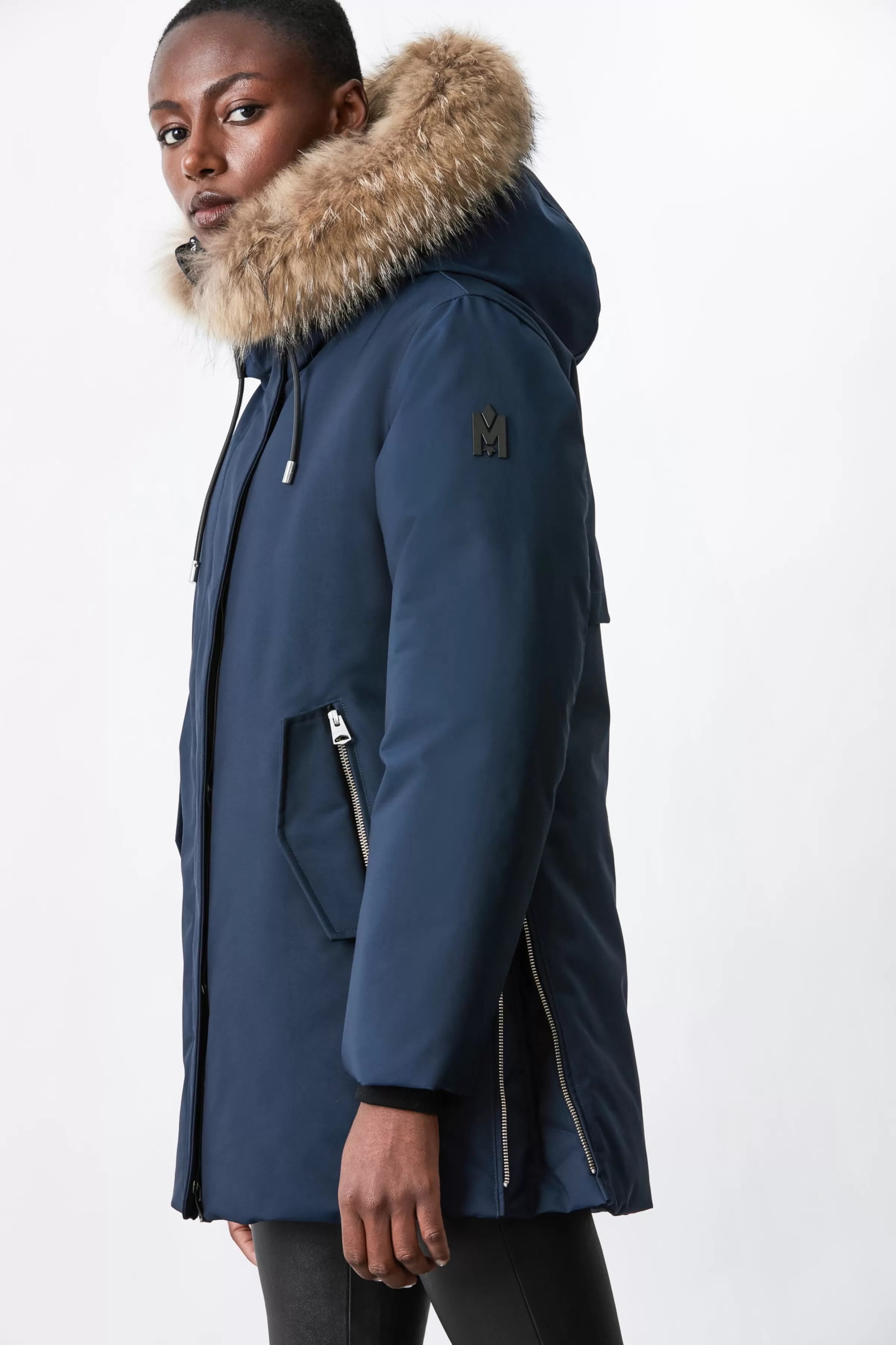 Kinslee, 2-in-1 Oversized Down Parka With Bib And Natural Fur For Ladies | ® US | Mackage Outlet