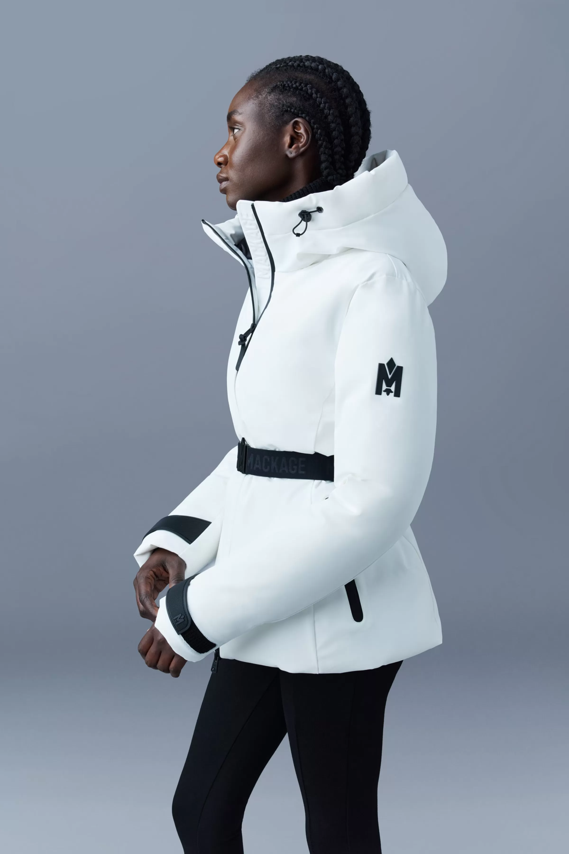 Krystal, Agile-360 Belted Down Ski Jacket With Hood For Ladies | ® US | Mackage Cheap